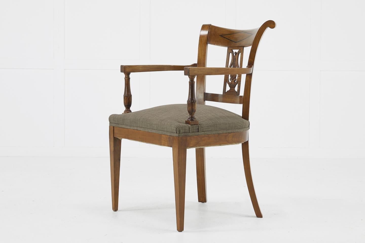 Set of Twelve 19th Century Austrian Cherrywood Dining Chairs 4