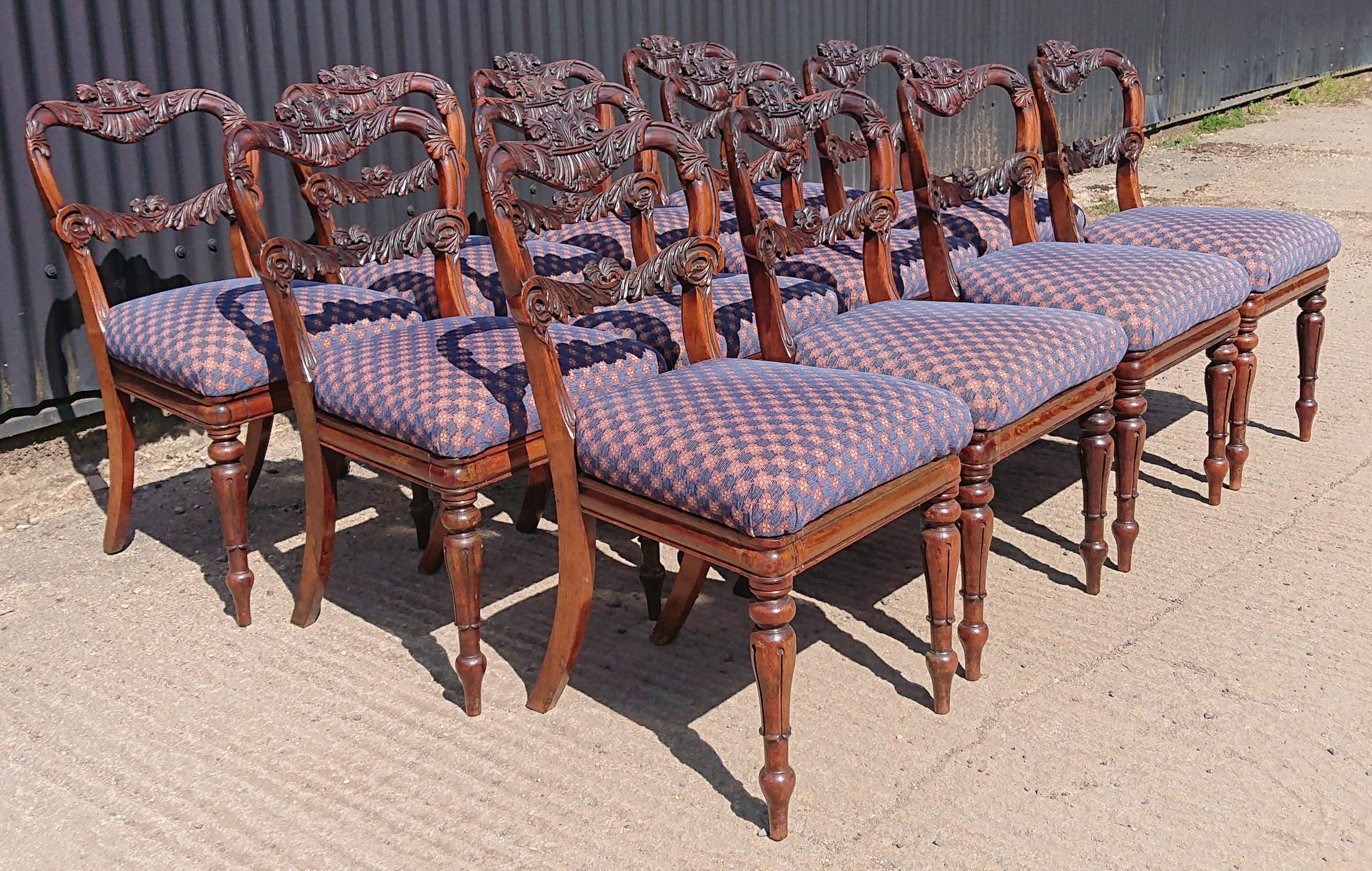 British Set of Twelve 19th Century Dining Chairs in Goncales Alves by Gillow For Sale