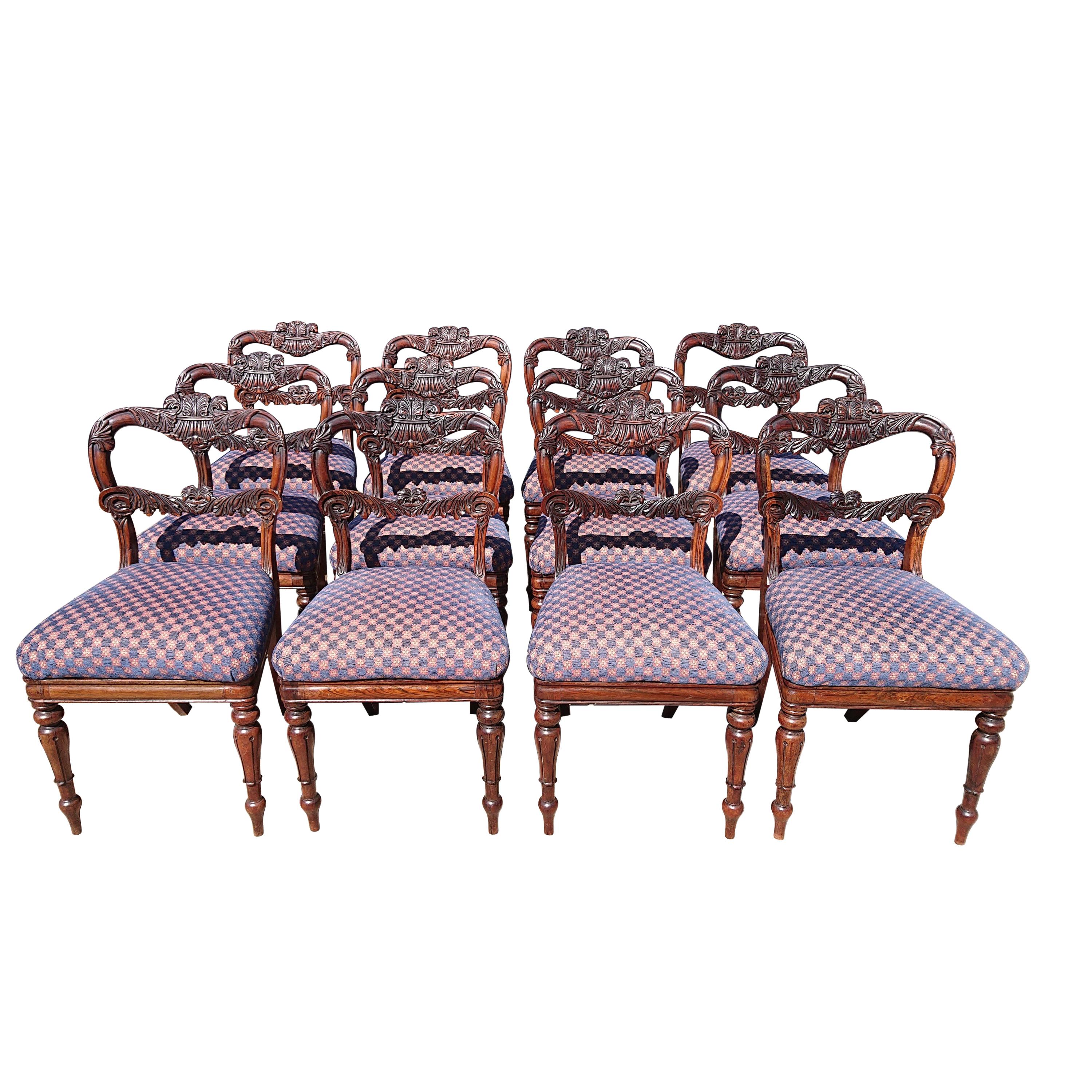 Set of Twelve 19th Century Dining Chairs in Goncales Alves by Gillow For Sale