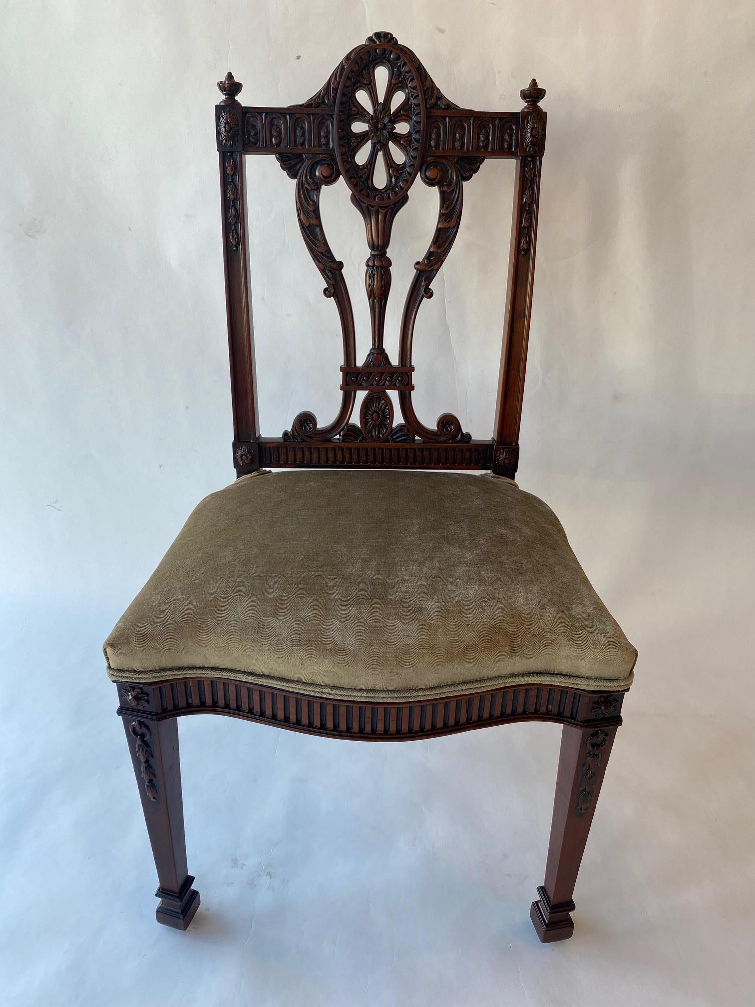 Set of Twelve 19th Century English Edwardian Mahogany Dining Chairs For Sale 8