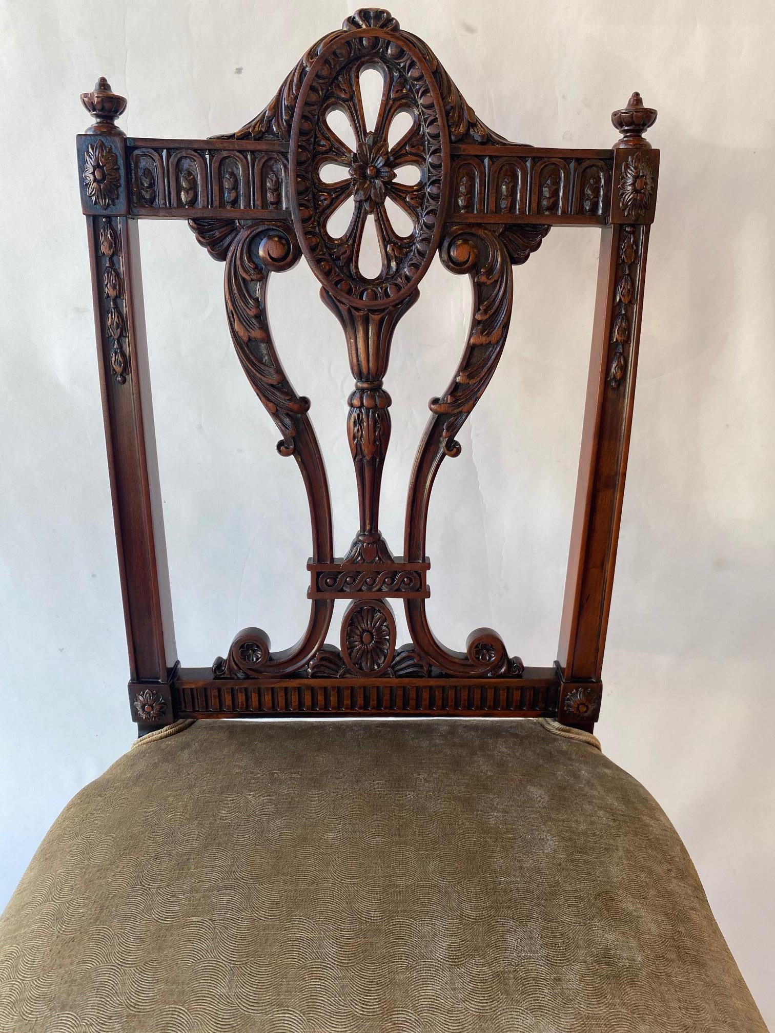 Set of Twelve 19th Century English Edwardian Mahogany Dining Chairs For Sale 9