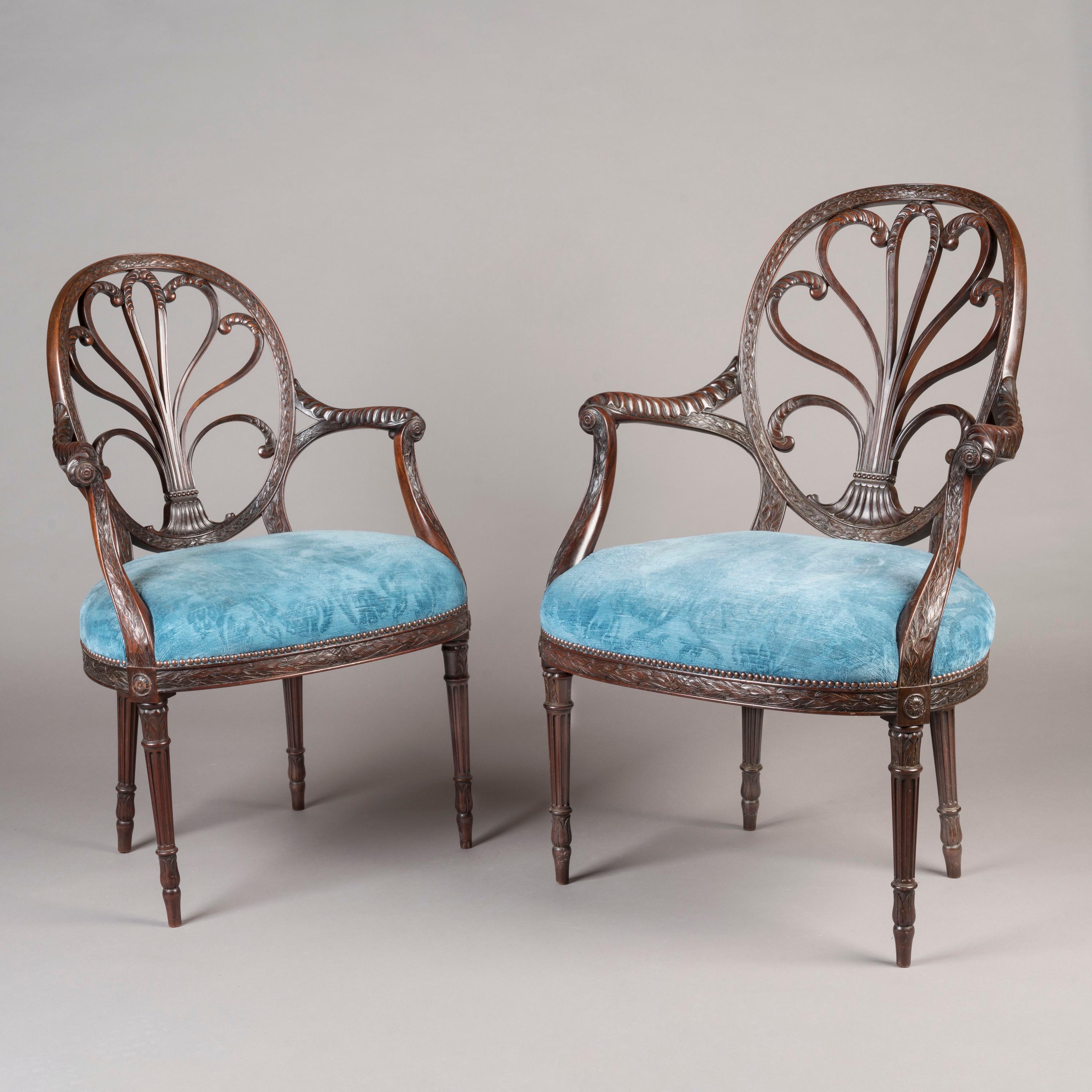 Neoclassical Revival Set of Twelve 19th Century English Neo-Classical Mahogany Dining Chairs For Sale
