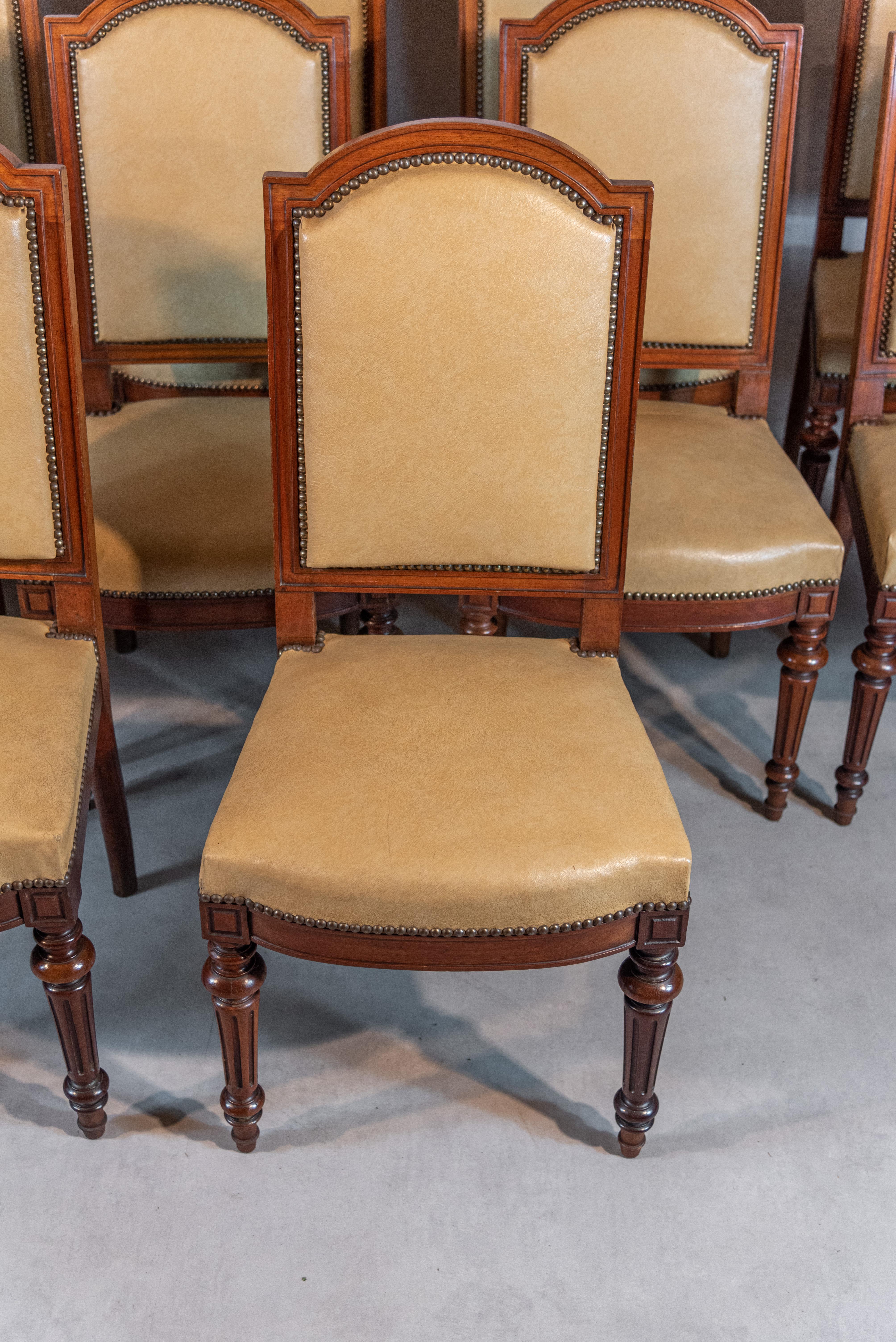 Set of Twelve 19th Century French Louis XVI Style Dining Chairs 1