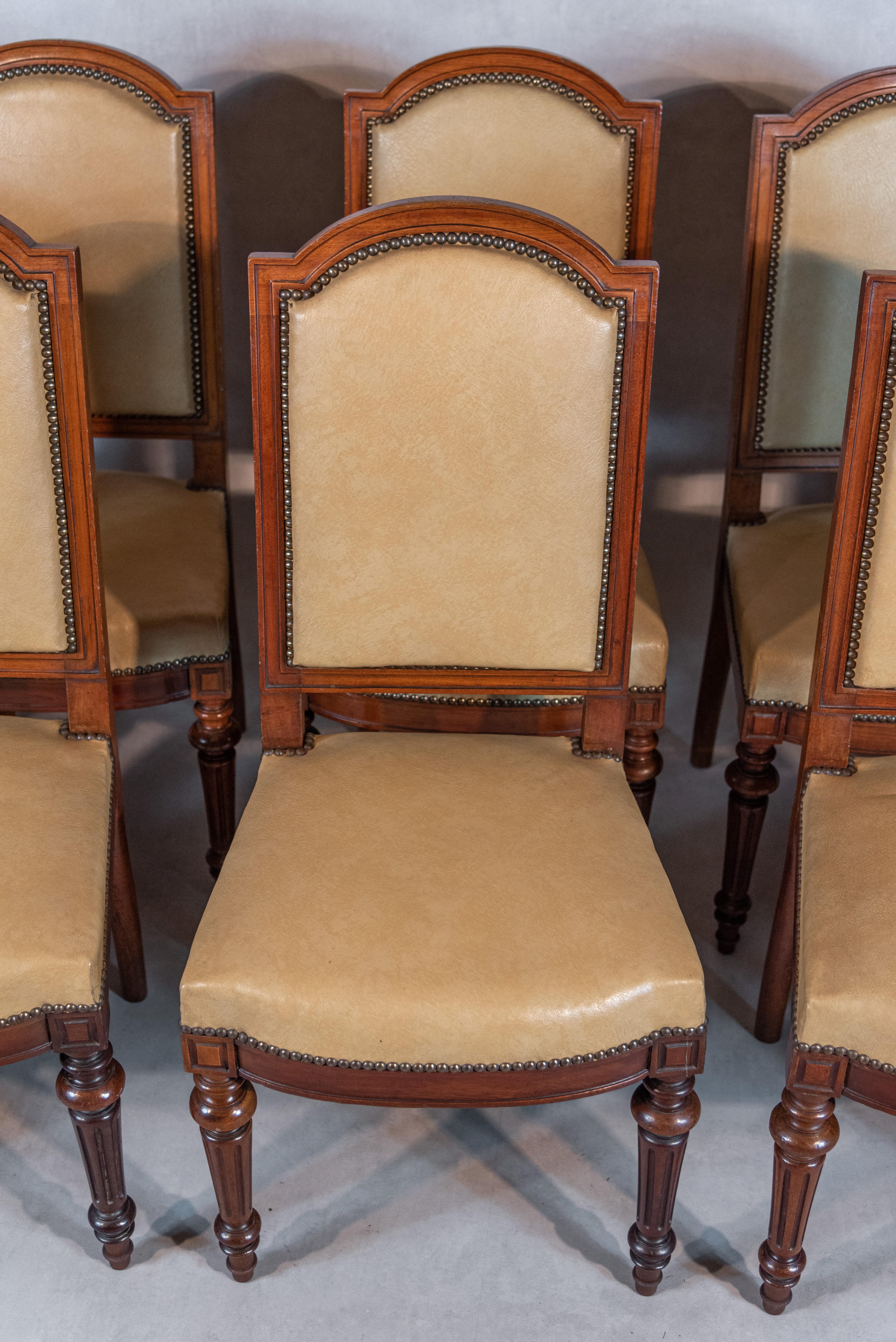 Set of Twelve 19th Century French Louis XVI Style Dining Chairs 4