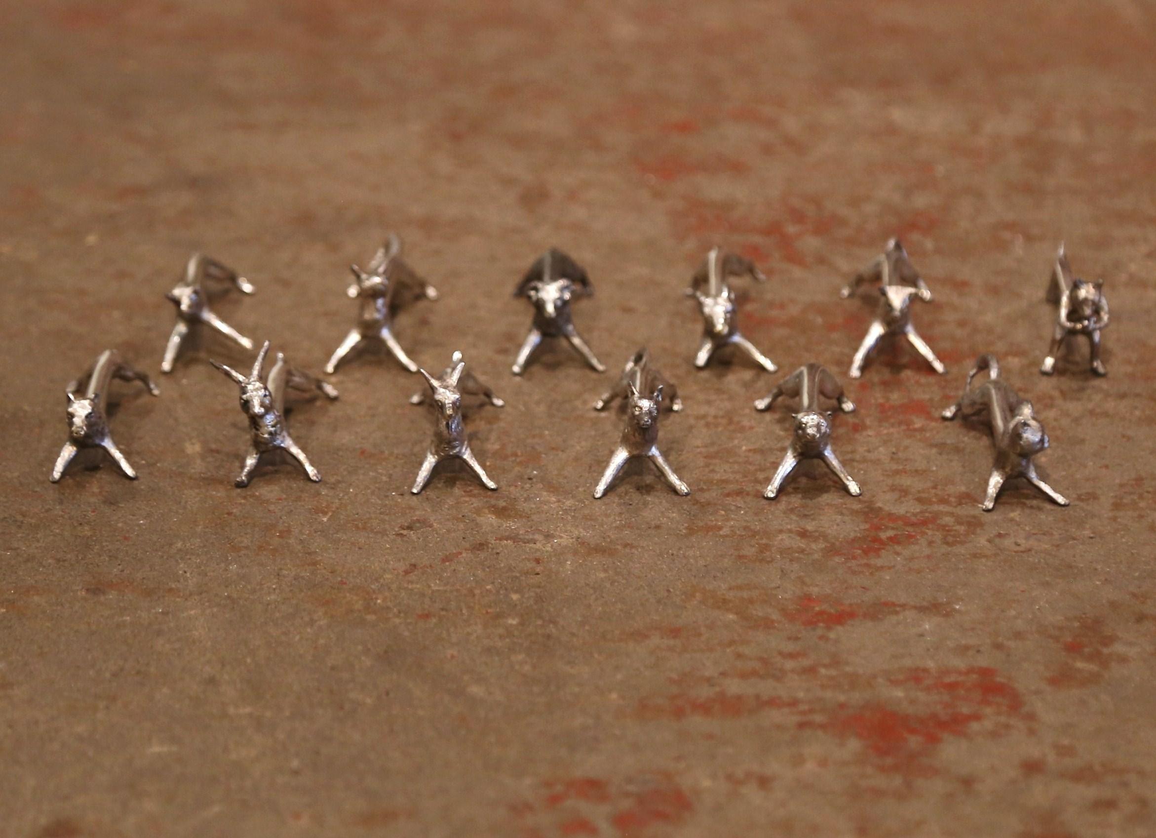 Set of Twelve 19th Century French Set of Silver Plated Knife Rests For Sale 2