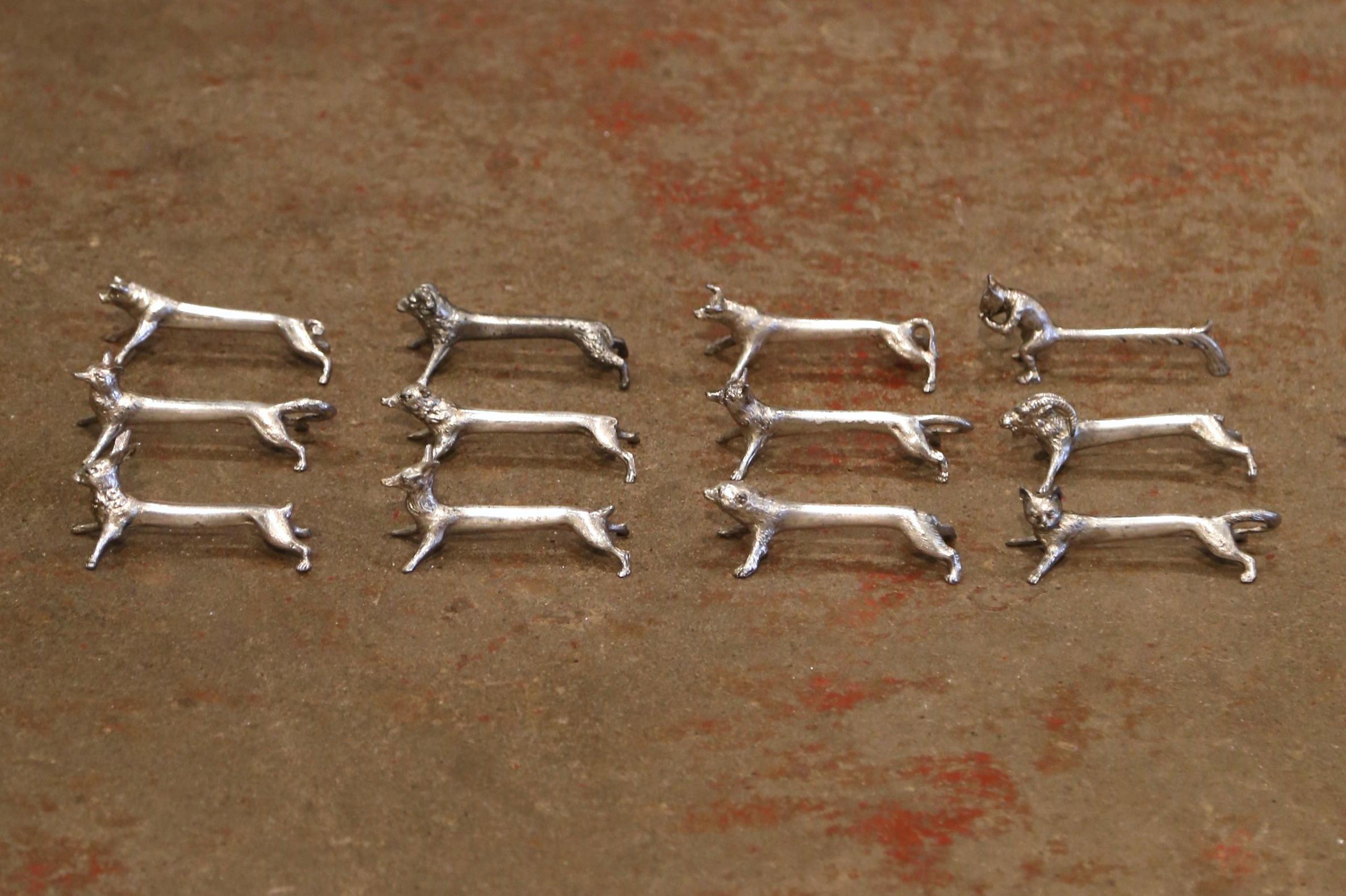 Set of Twelve 19th Century French Set of Silver Plated Knife Rests 5