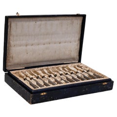 Antique Set Of Twelve 19th Century French Silver Plated Forks