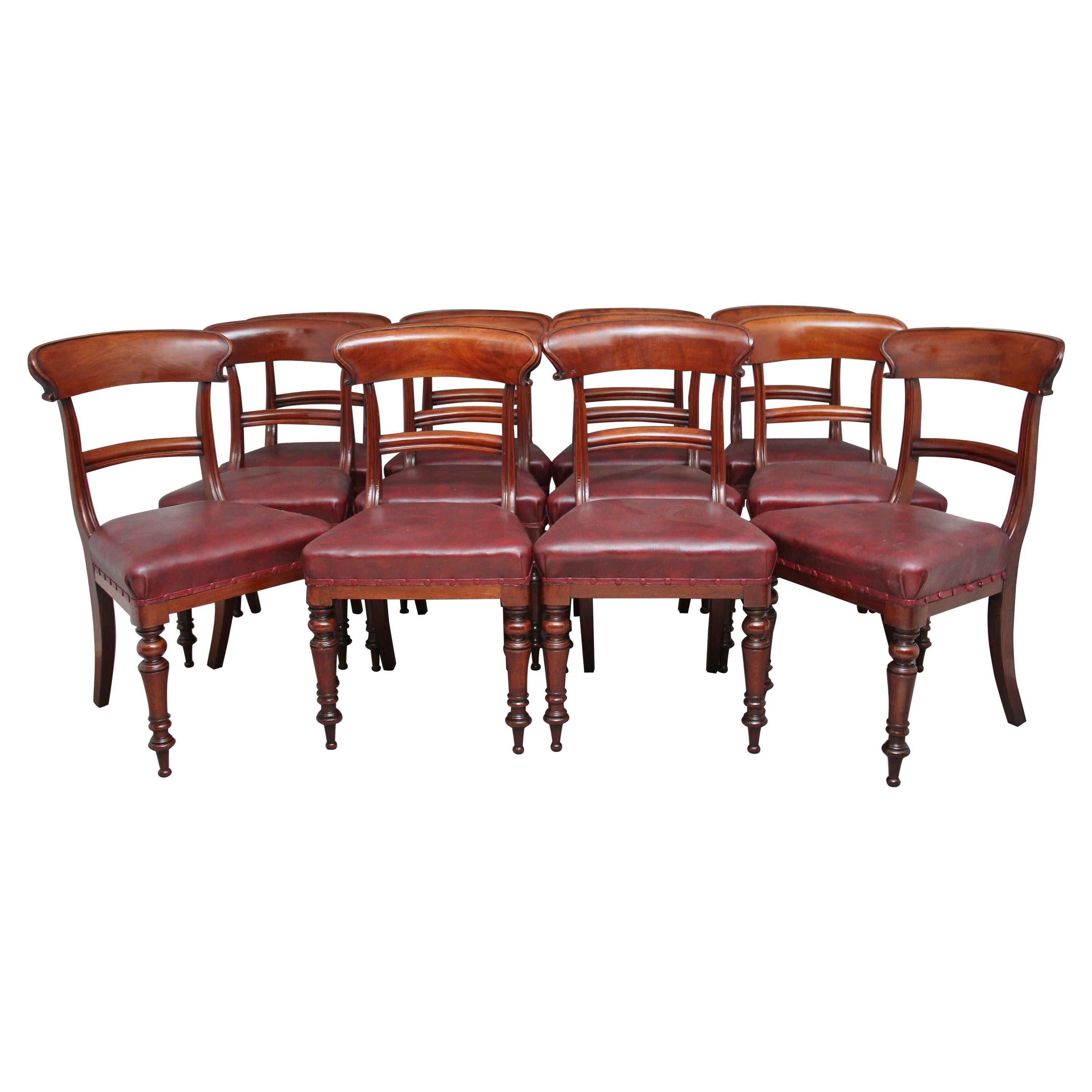 Set of Twelve 19th Century Mahogany Dining Chairs