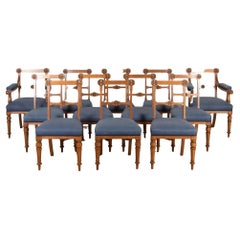 Set of Twelve 19th Century Oak Dining Chairs