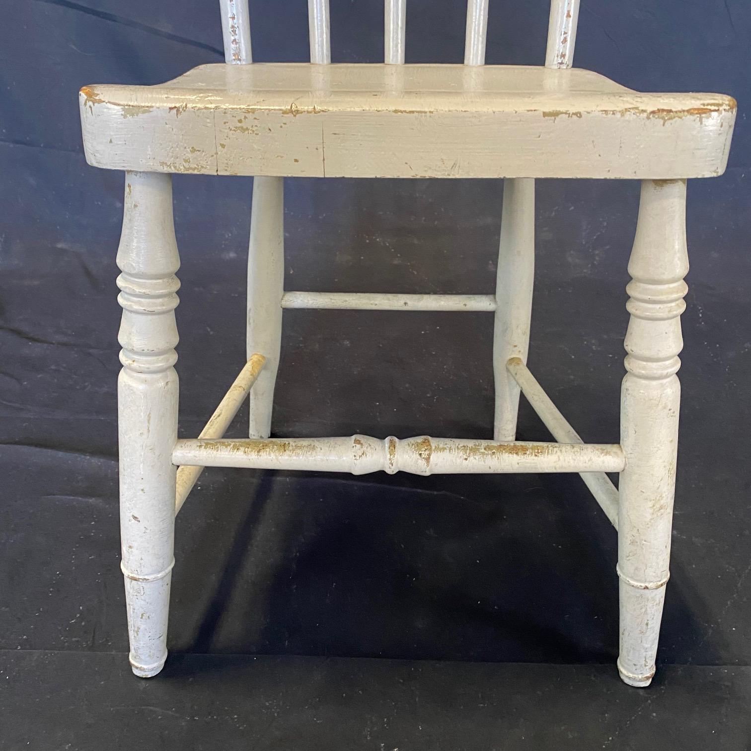  Set of Twelve 19th Century Painted Plank Seat Grange Chairs from Maine 5