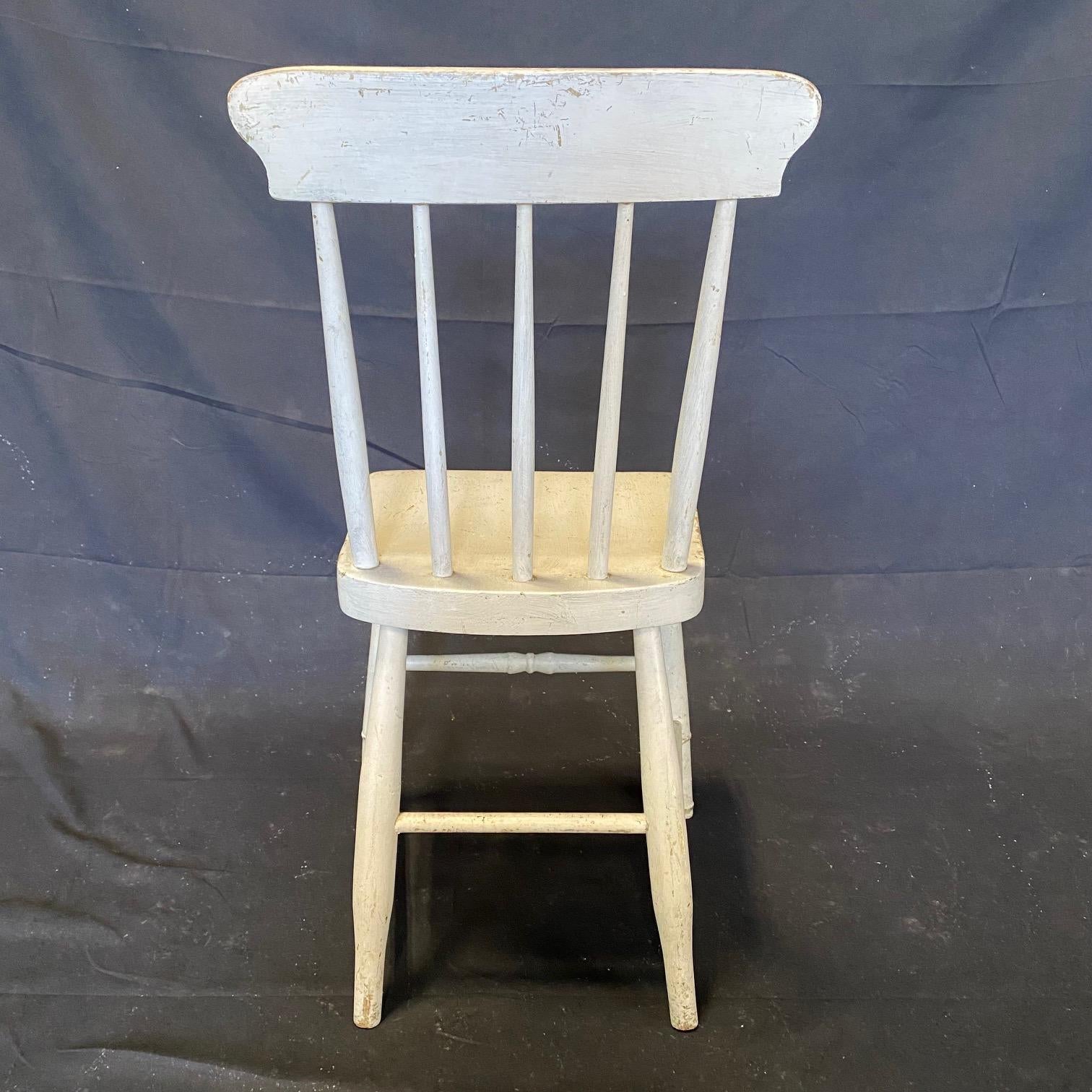 Mid-19th Century  Set of Twelve 19th Century Painted Plank Seat Grange Chairs from Maine