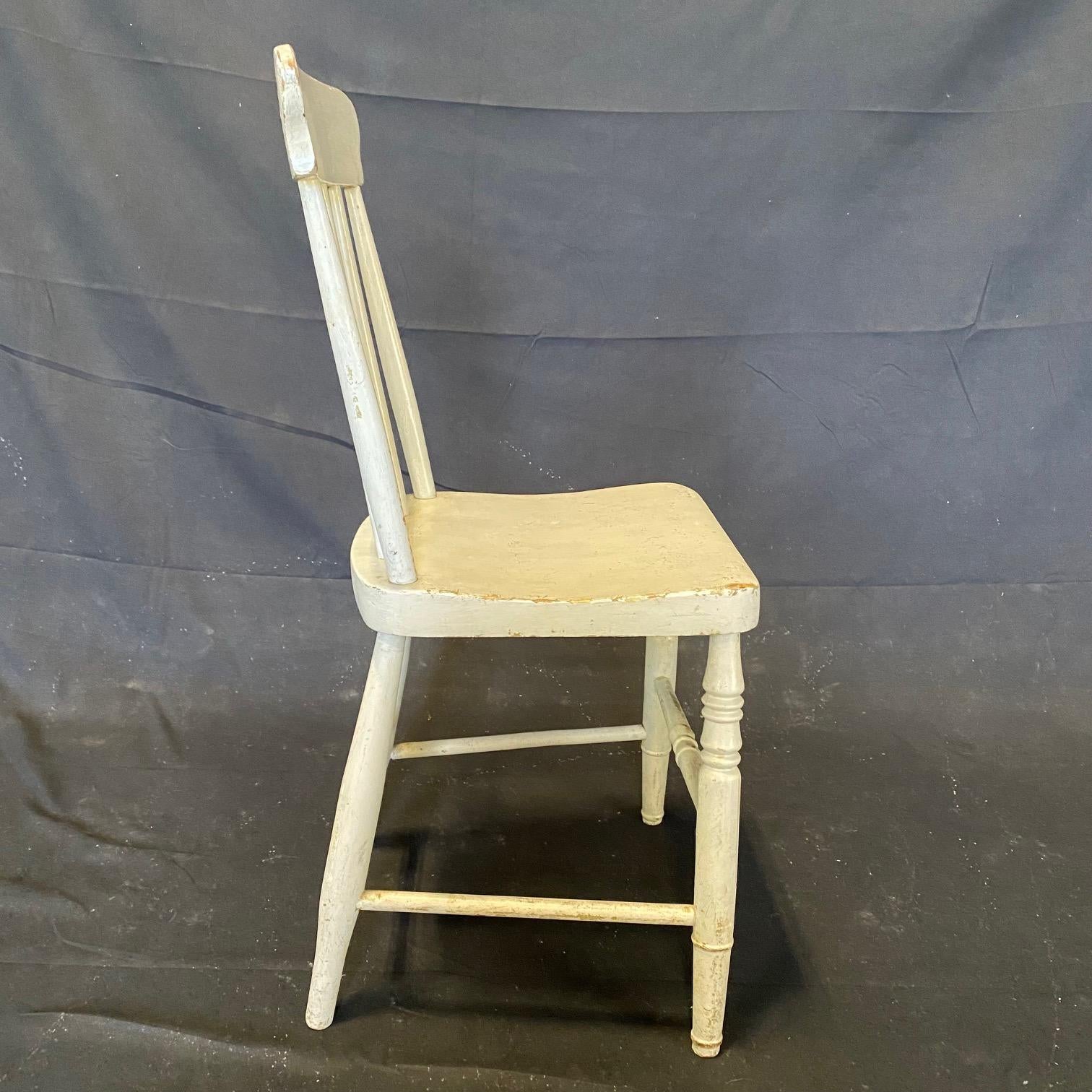  Set of Twelve 19th Century Painted Plank Seat Grange Chairs from Maine 2