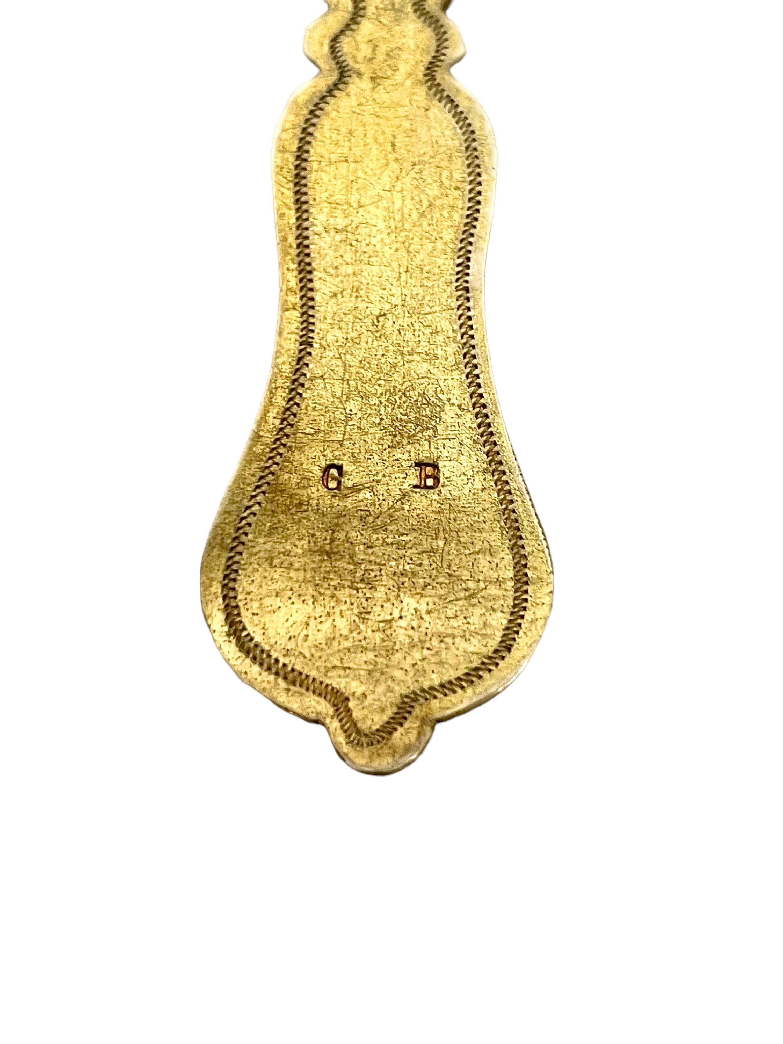 Set di dodici cucchiai in vermeil del XIX secolo nella sua custodia originale in pelle in vendita 7
