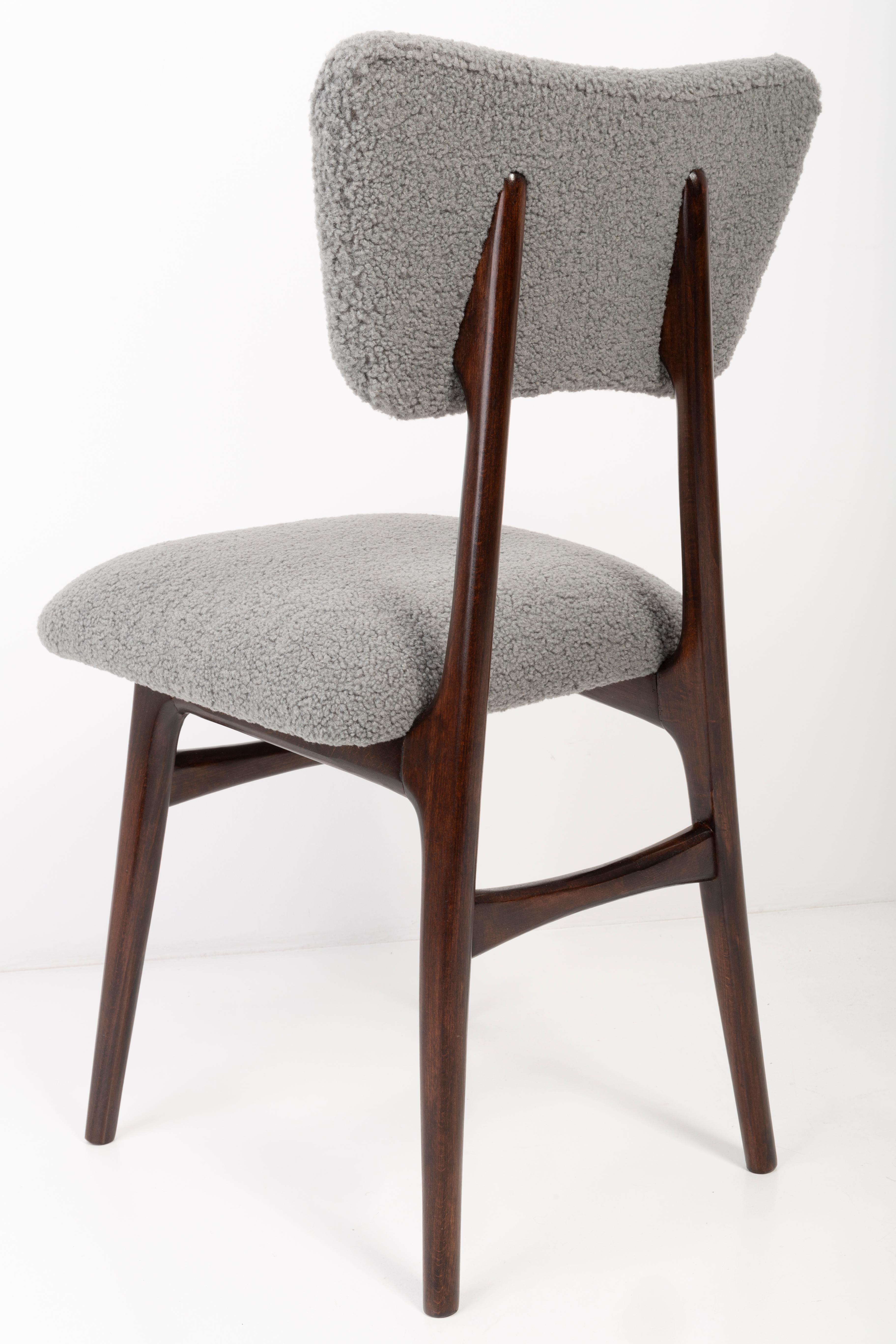 Set of Twelve 20th Century Gray Boucle Chairs, 1960s For Sale 3