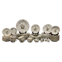 Set of Twelve 9-Piece Place Setting Herend Rothschild Bird China, 20th Century