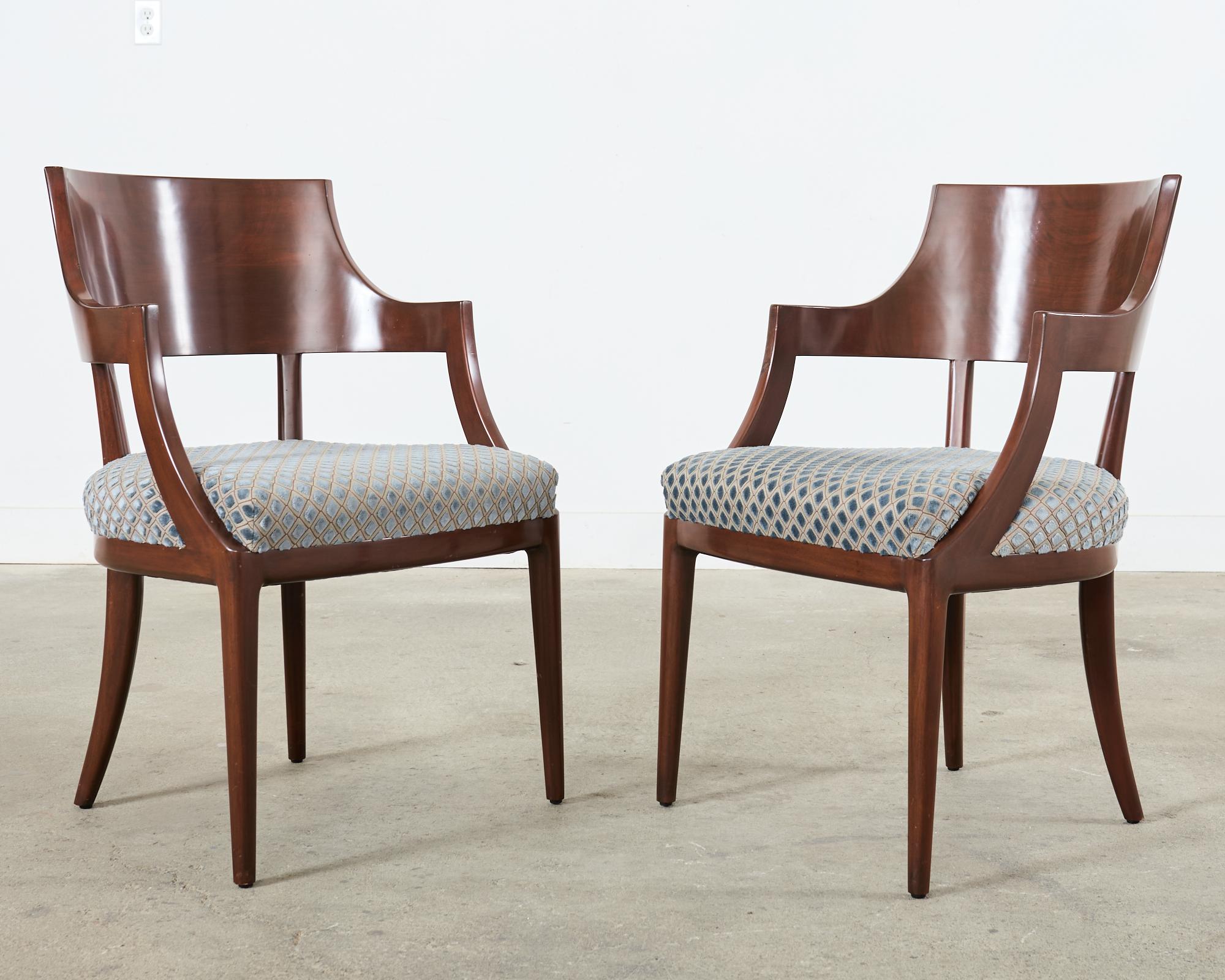 Contemporary Set of Twelve A. Rudin Mahogany Stained 729 Dining Chairs  For Sale