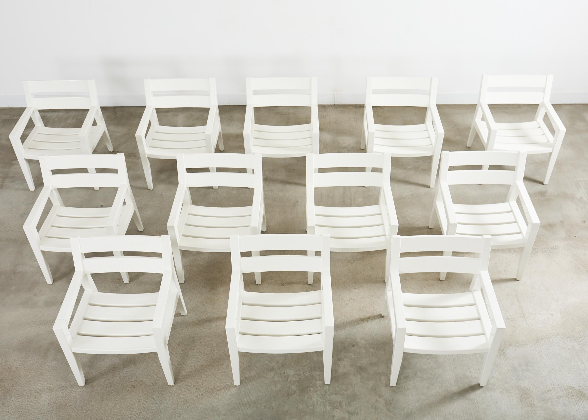 Moderne Ensemble de douze chaises de salle à manger Angela Adams pour Weatherend Yacht Garden en vente