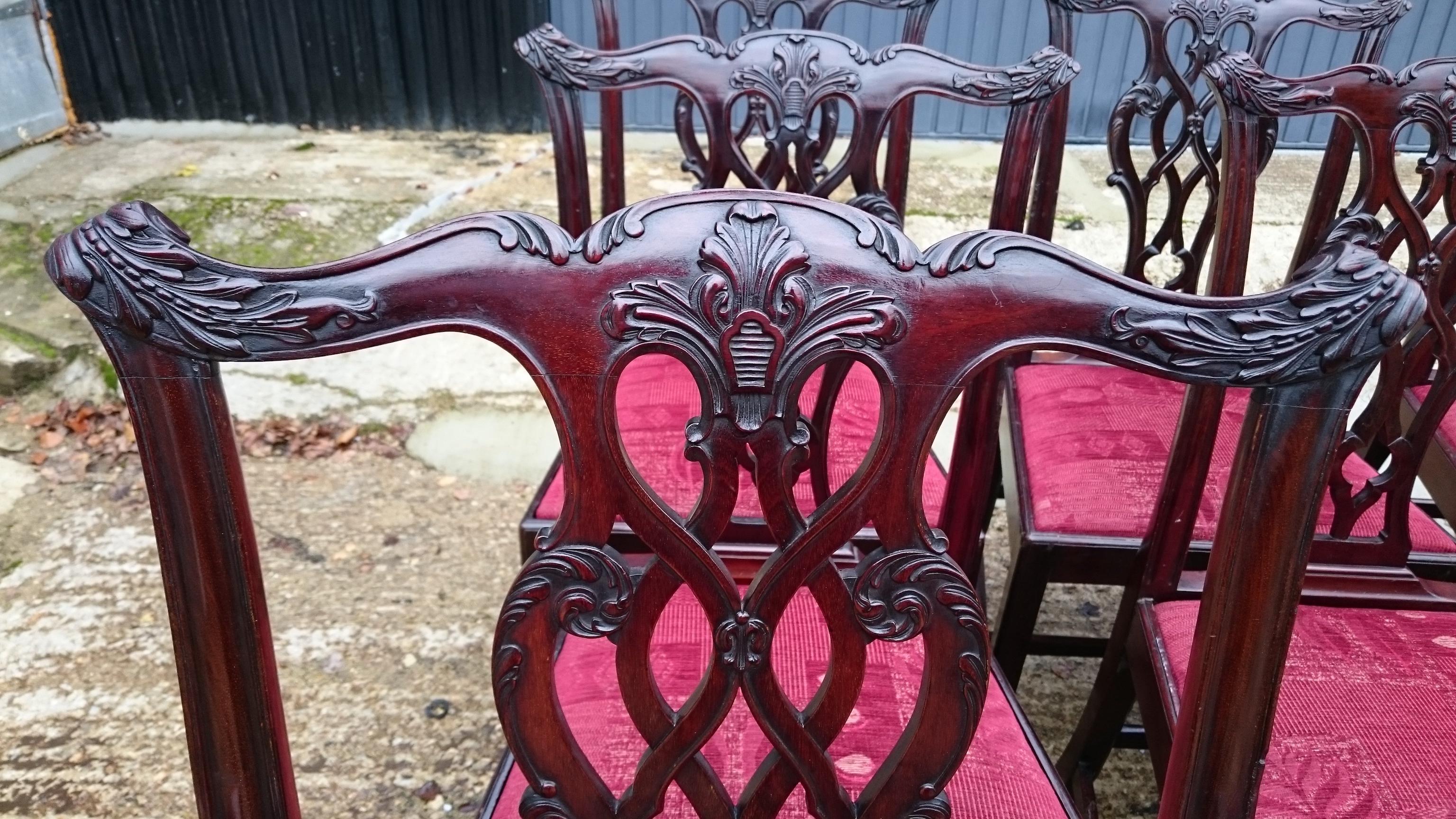 19th Century Set of Twelve Antique Chippendale Dining Chairs by Edwards and Roberts For Sale
