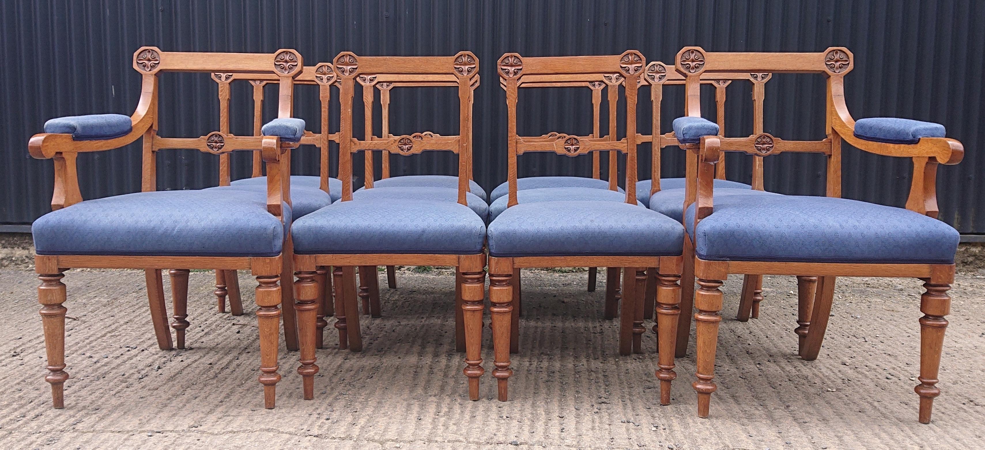 Set of Twelve Antique Dining Chairs by Lamb of Manchester In Good Condition For Sale In Gloucestershire, GB