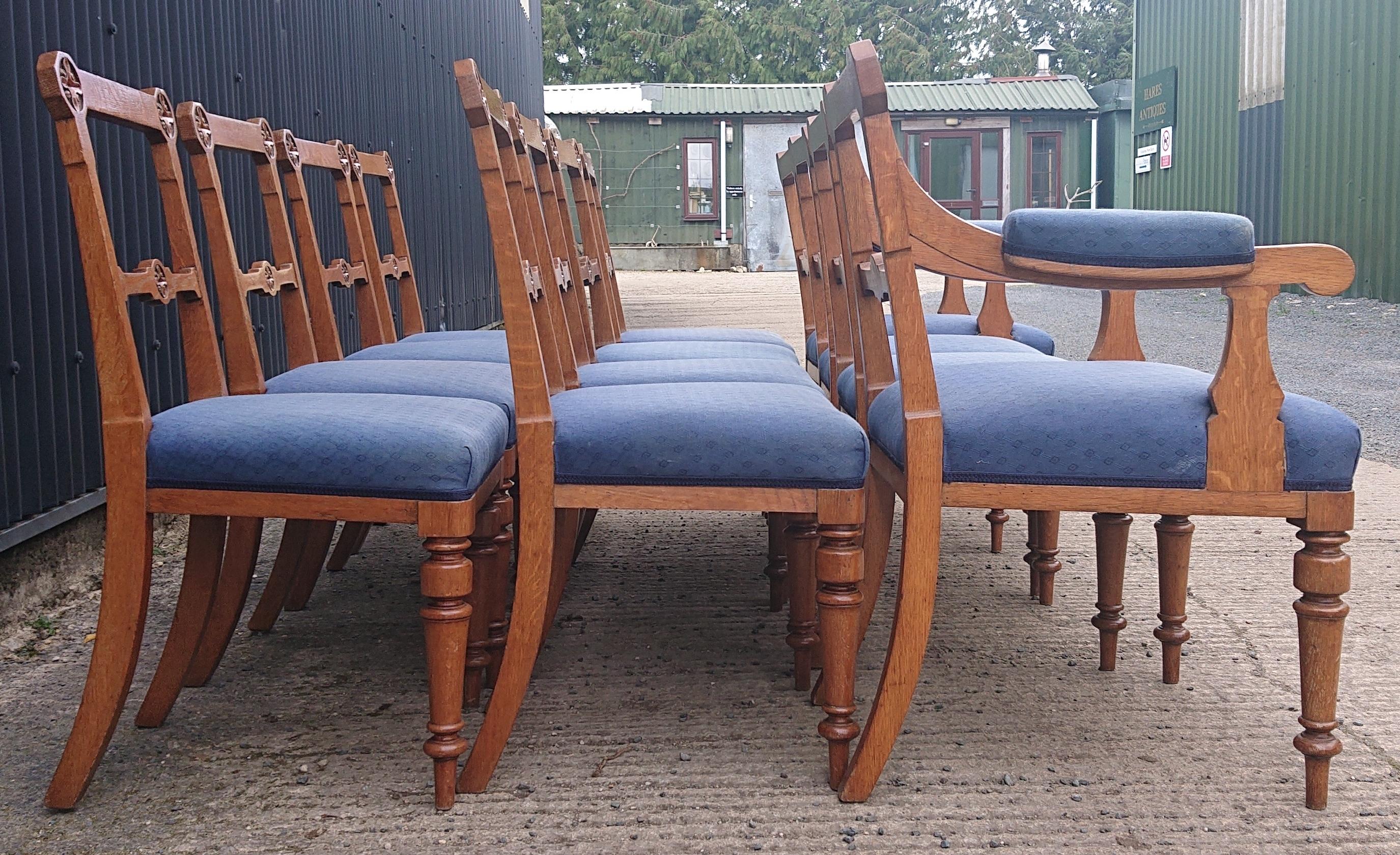 Set of Twelve Antique Dining Chairs by Lamb of Manchester For Sale 2