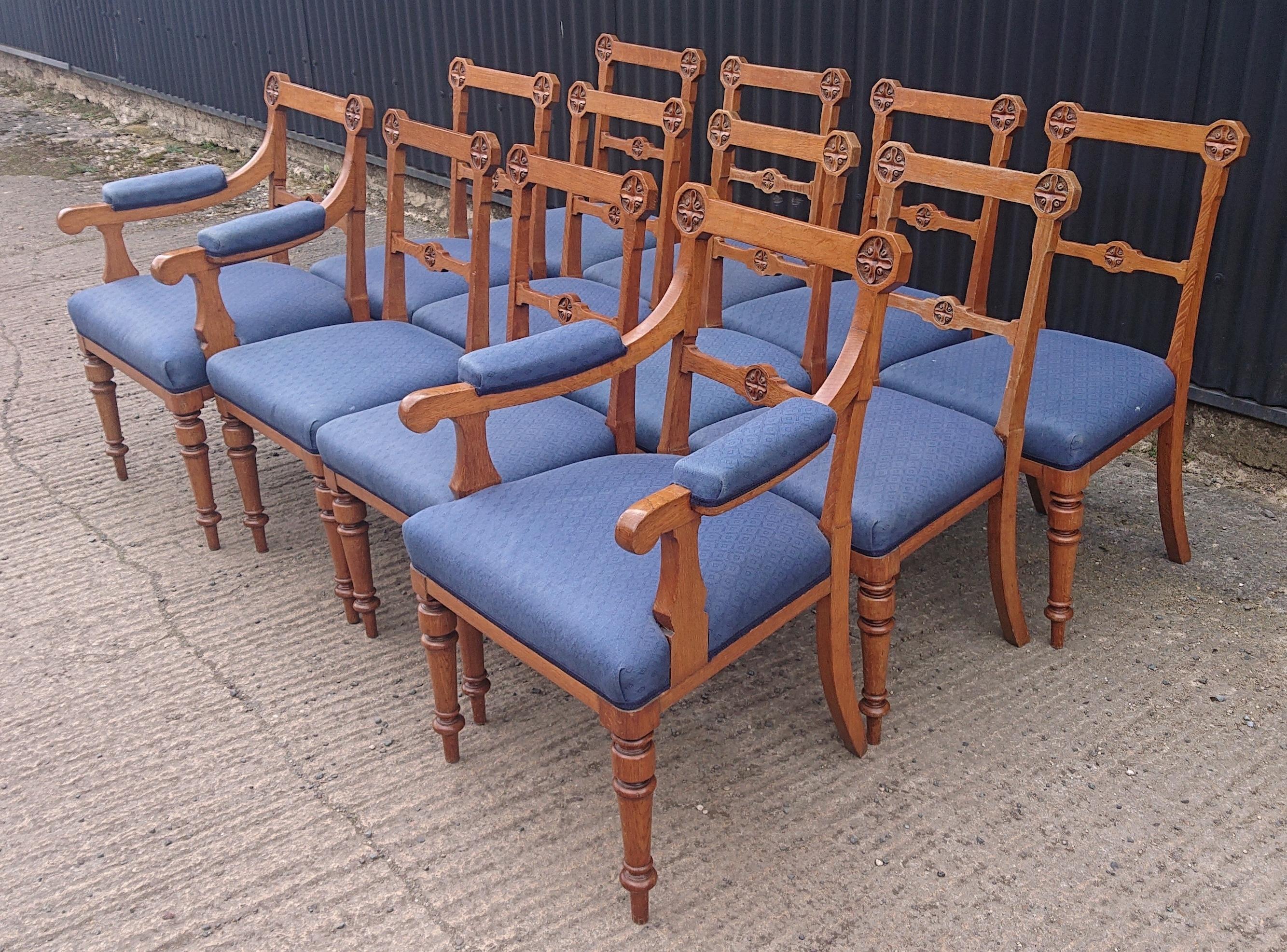 Set of Twelve Antique Dining Chairs by Lamb of Manchester For Sale 3