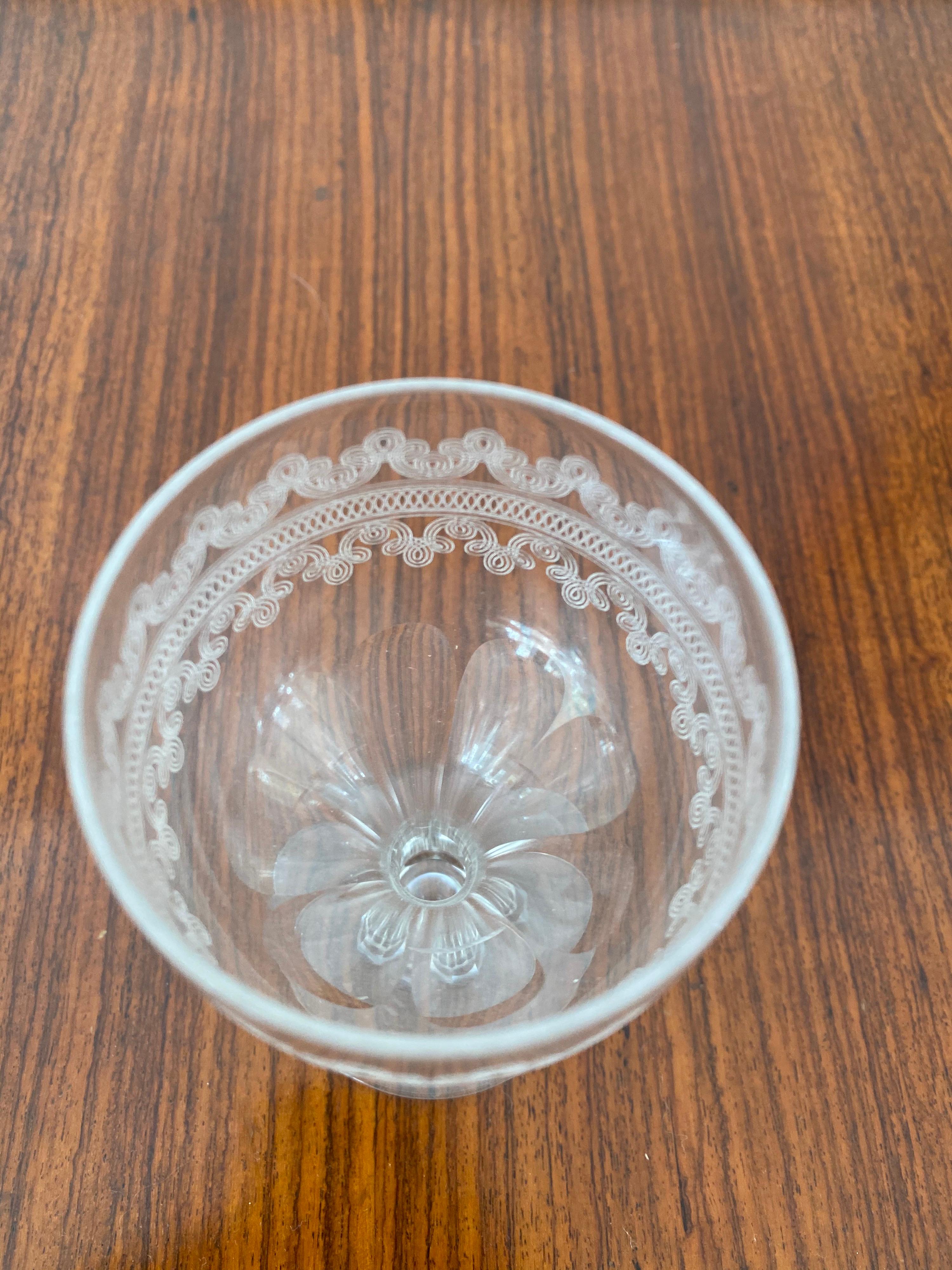 19th Century Set of Twelve Antique Etched Glasses For Sale