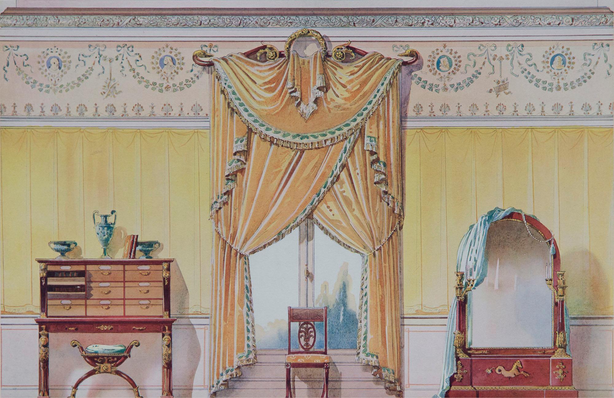 Neoclassical Set of Twelve Antique French Interior Decor Prints
