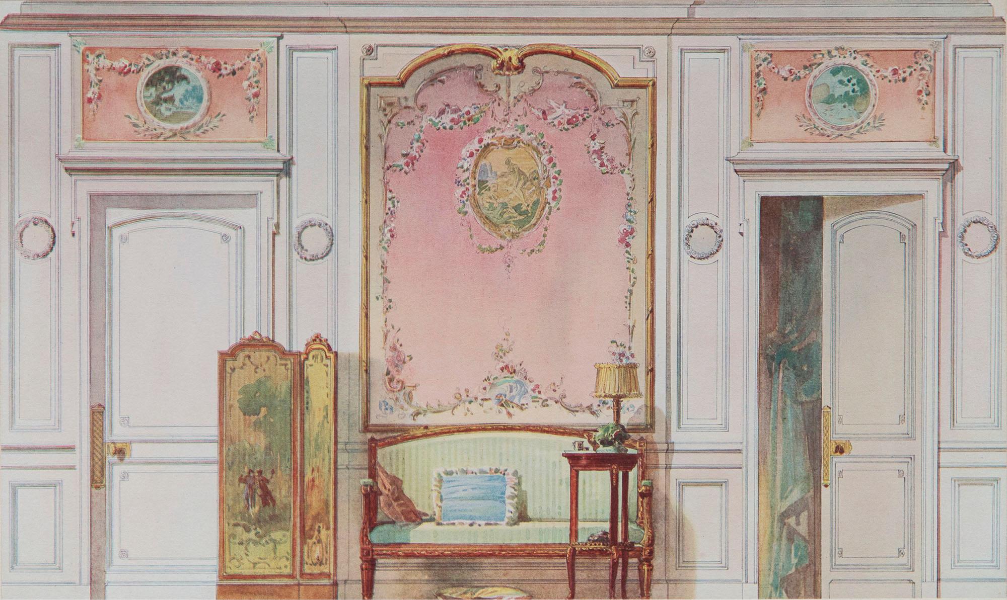 20th Century Set of Twelve Antique French Interior Decor Prints