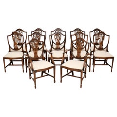 Set of Twelve Retro Shield Back Dining Chairs