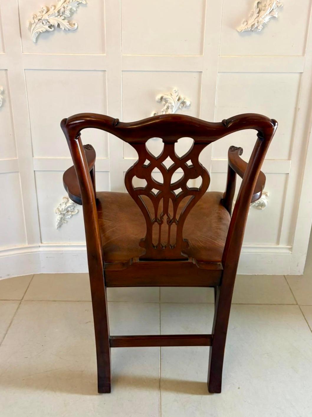 19th Century Set of Twelve Antique Victorian Mahogany Dining Chairs in the Chippendale Style For Sale