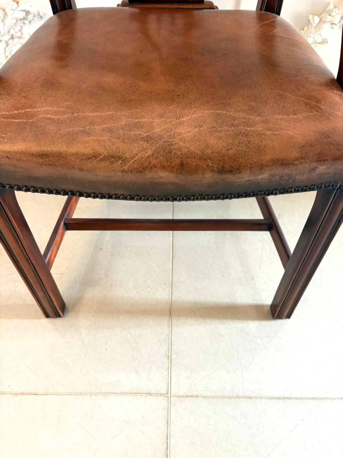 Set of Twelve Antique Victorian Mahogany Dining Chairs in the Chippendale Style For Sale 1