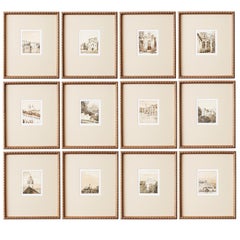 Set of Twelve Architectural Landscape Etchings by Kenneth Gregg