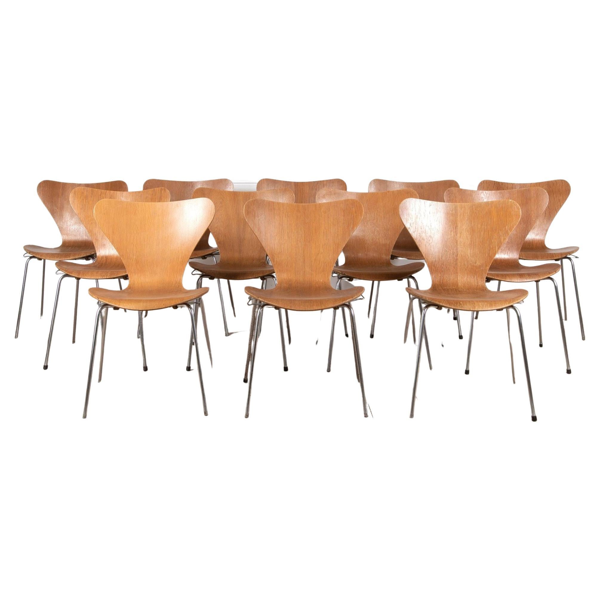 Set of Twelve Arne Jacobsen Chairs by Fritz Hansen