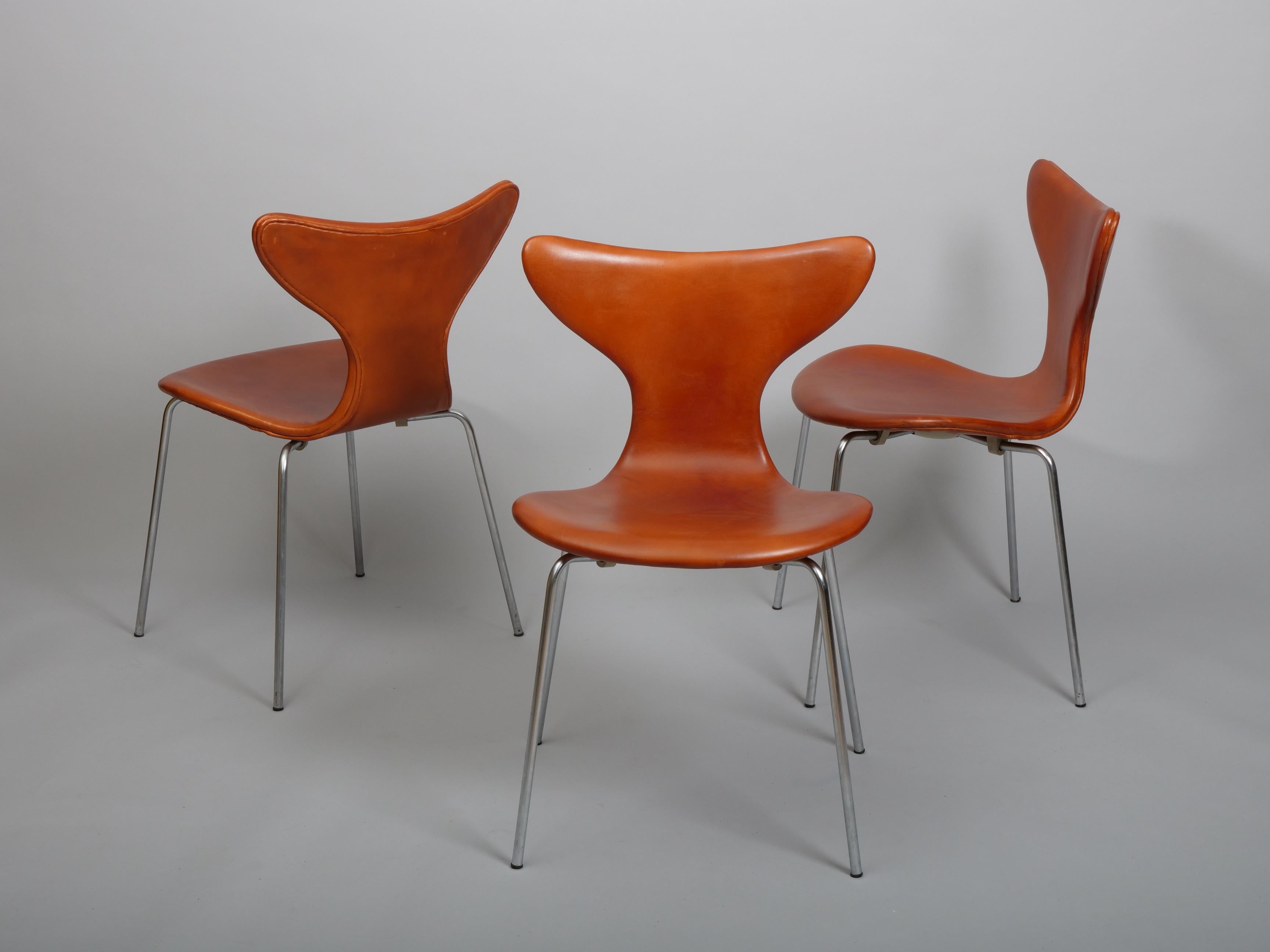 Satz von zwölf Arne Jacobsen 'Lily'-Stühlen (Metall) im Angebot