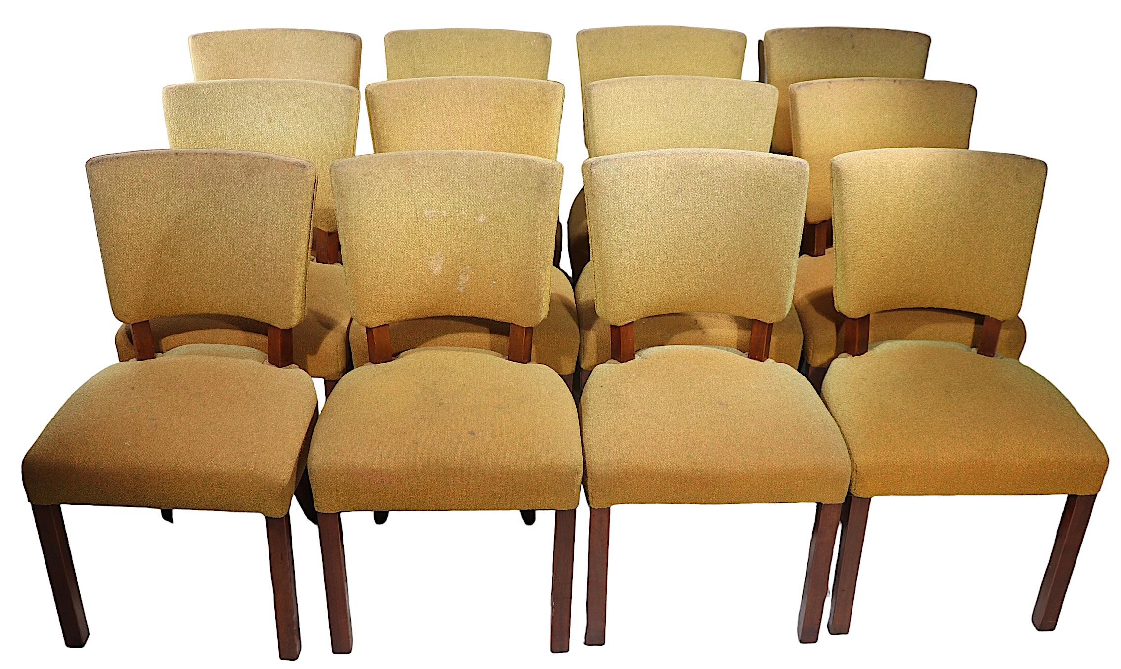 Czech Set of Twelve Art Deco Dining Chairs attributed to Jindrich Halabala c 1930's For Sale