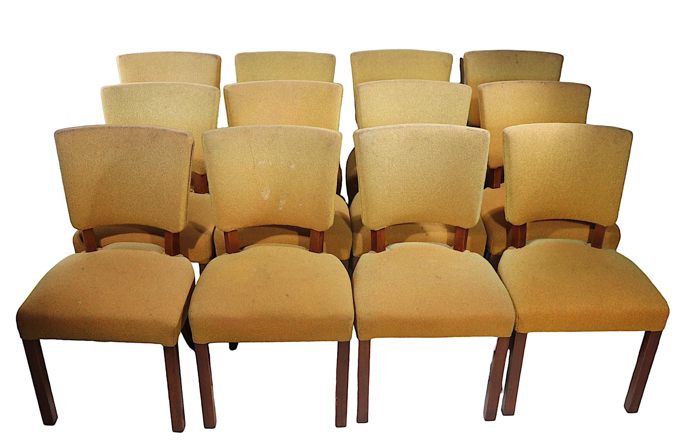 Set of Twelve Art Deco Dining Chairs attributed to Jindrich Halabala c 1930's In Good Condition For Sale In New York, NY