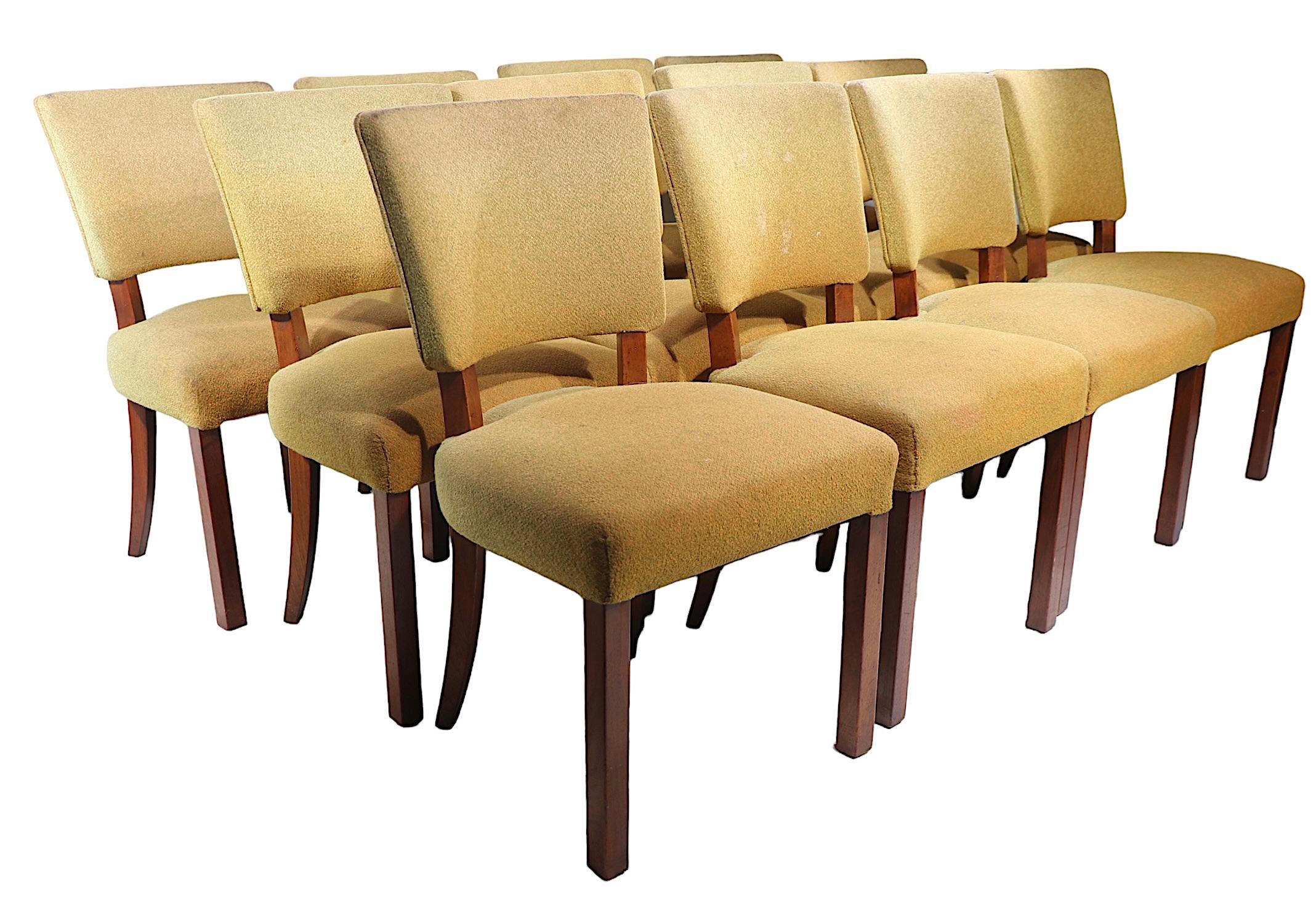 Mid-20th Century Set of Twelve Art Deco Dining Chairs attributed to Jindrich Halabala c 1930's For Sale