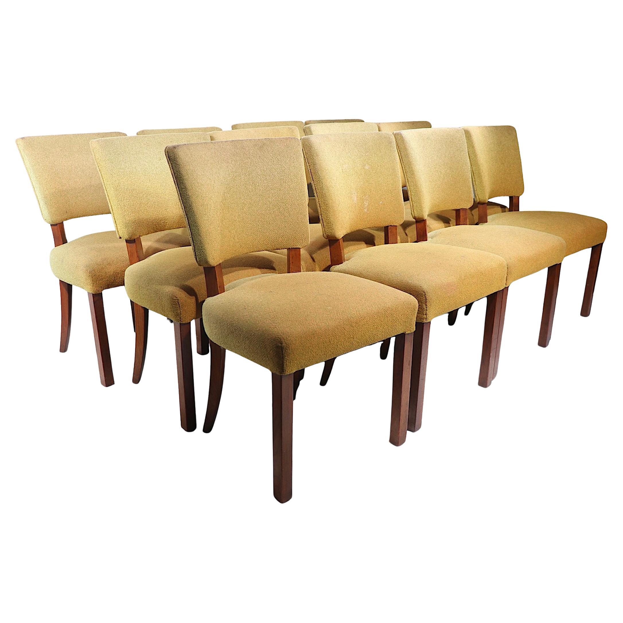 Set of Twelve Art Deco Dining Chairs attributed to Jindrich Halabala c 1930's For Sale