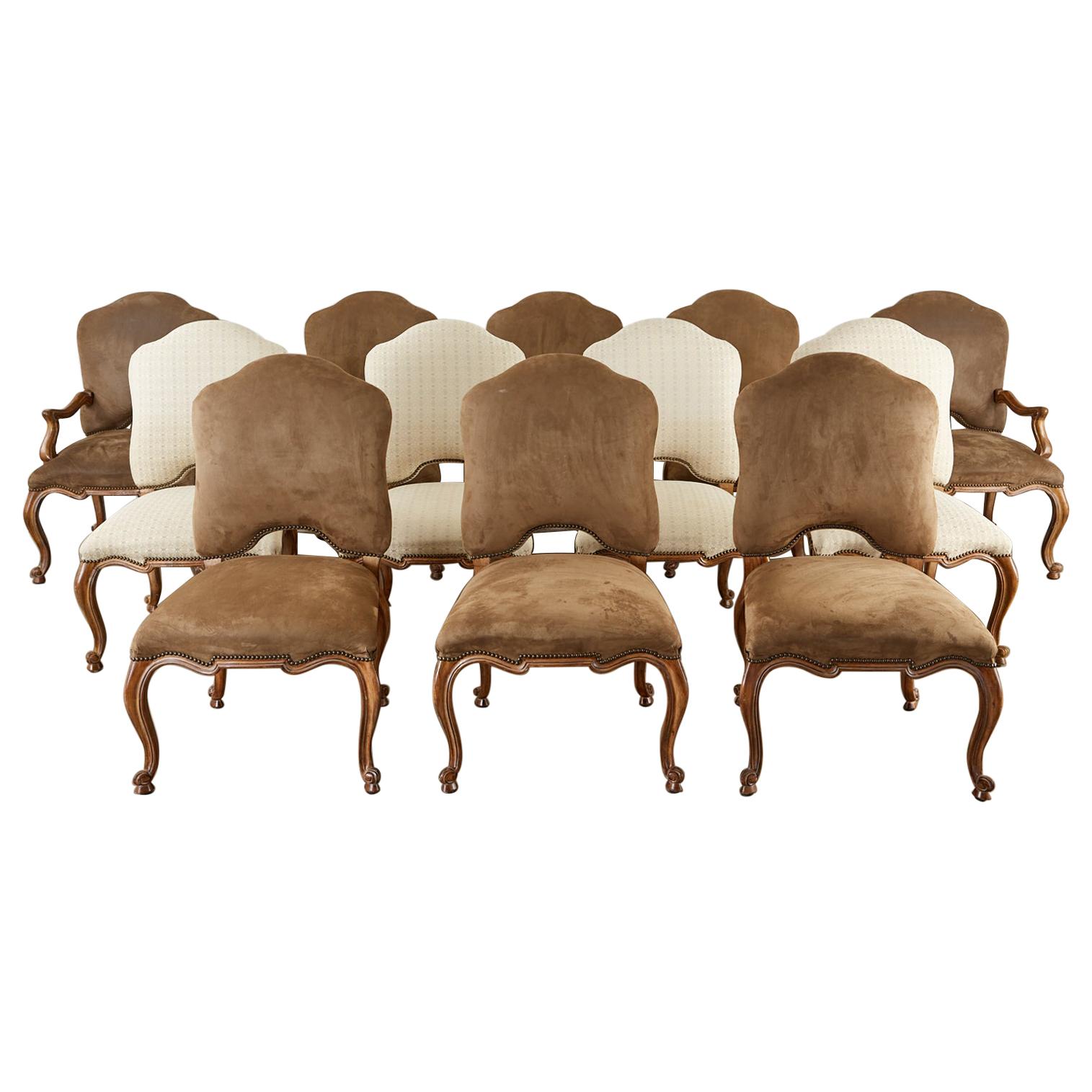 Set of Twelve Baroque Style Dining Chairs by Kreiss Collection