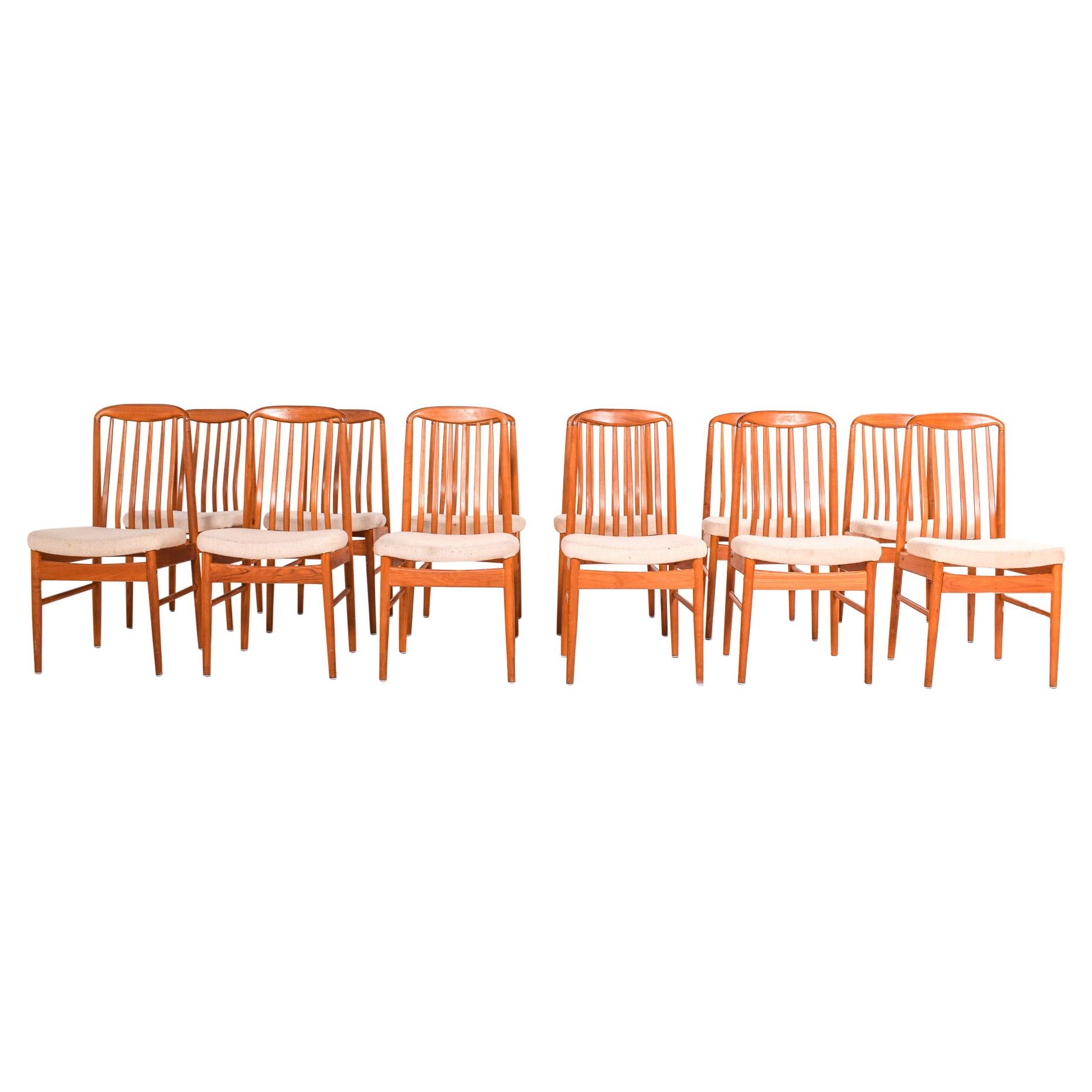 Set of Twelve Benny Linden Teak Dining Chairs, 1970s
