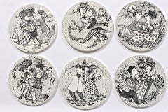 Set of Twelve Bjorn Wiimblad Black & White "Calendar" Ceramic Plates
