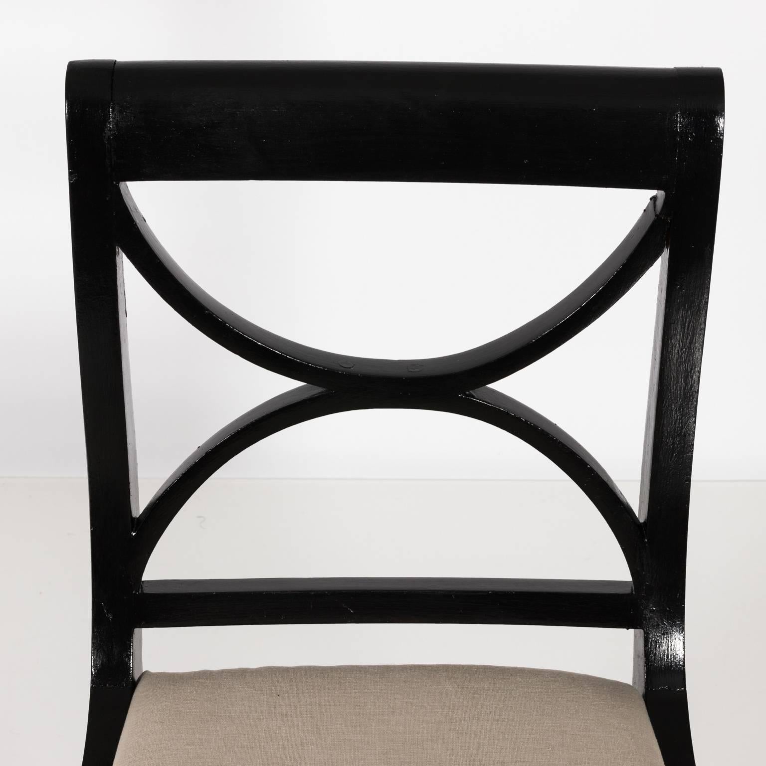 Set of 12 Black Regency Style Chairs 5
