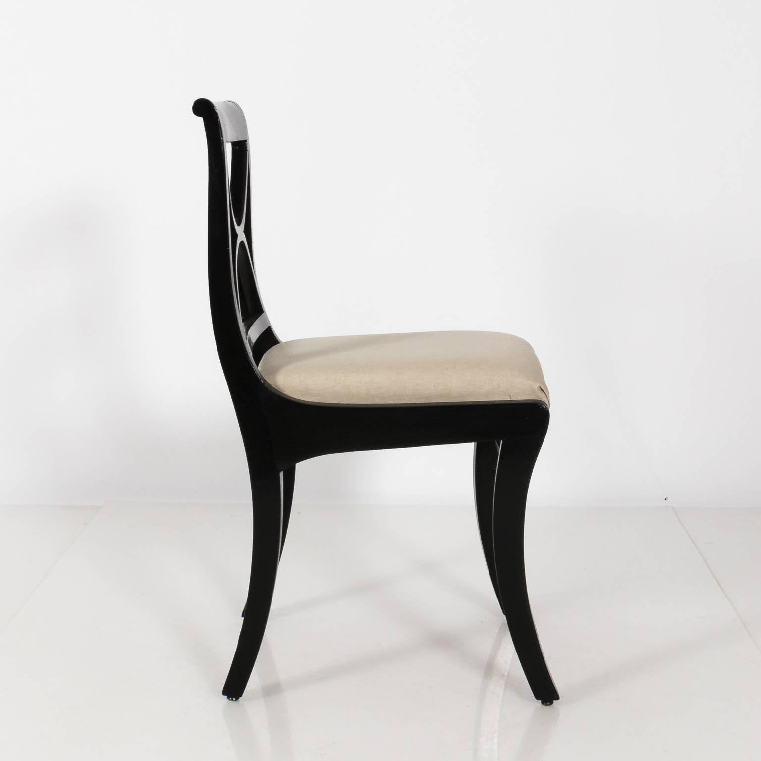 Set of 12 Black Regency Style Chairs 6