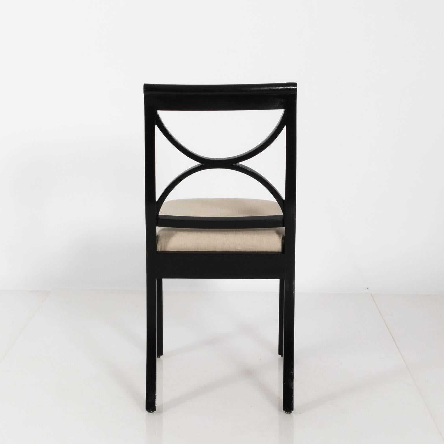 Set of 12 Black Regency Style Chairs 7