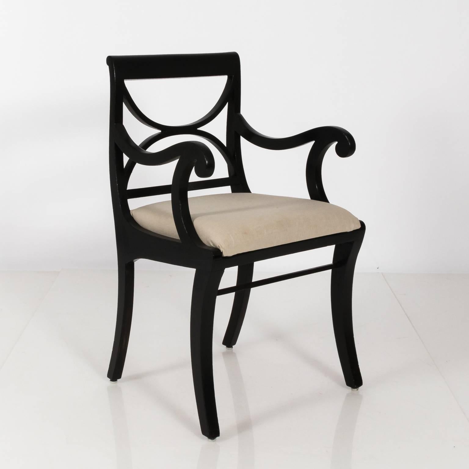 Set of 12 Black Regency Style Chairs 10