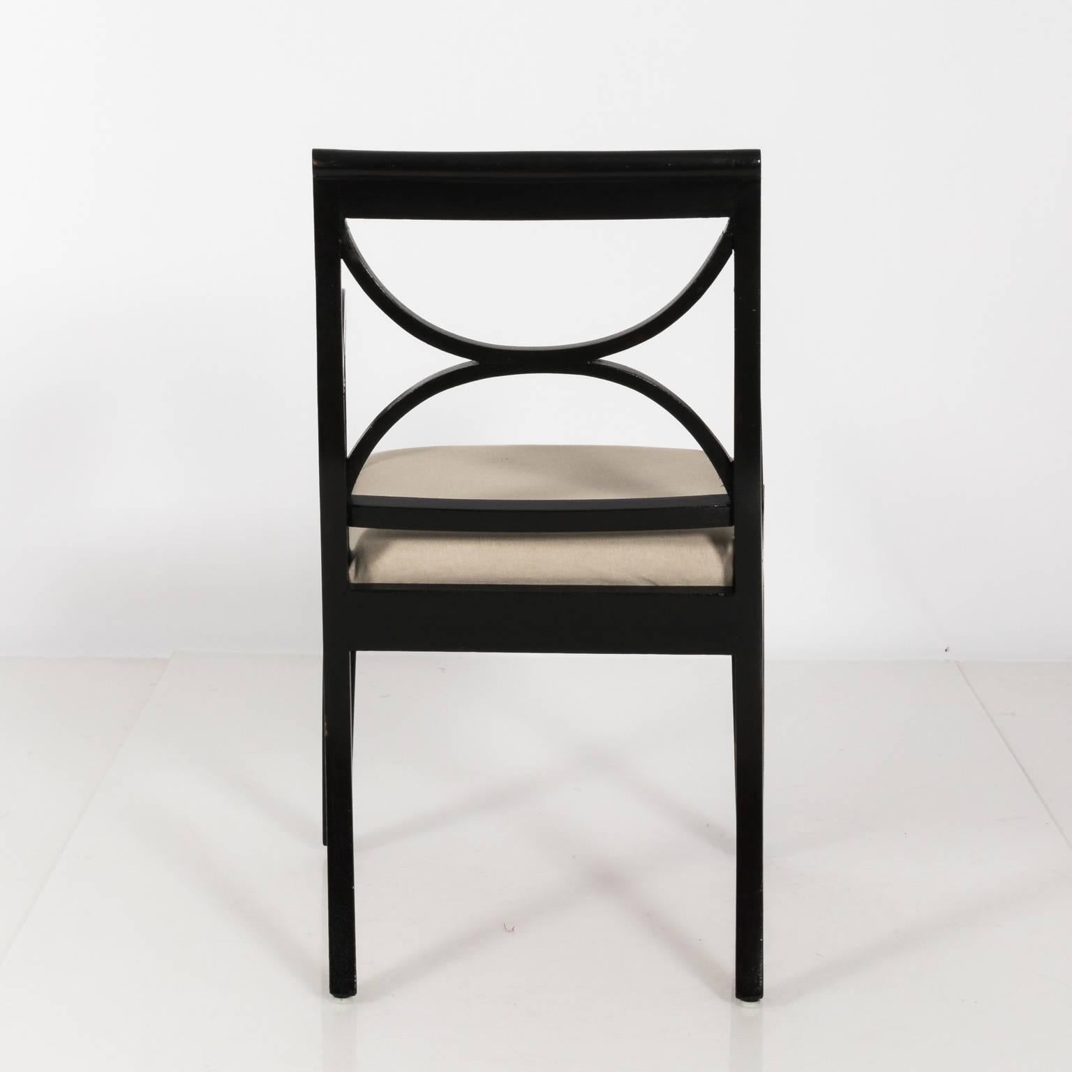 Wood Set of 12 Black Regency Style Chairs