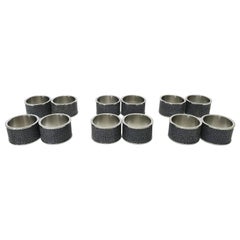 Set di dodici portatovaglioli in zigrino nero di Fabio Ltd - ULTIMO 1 IN MAGAZZINO