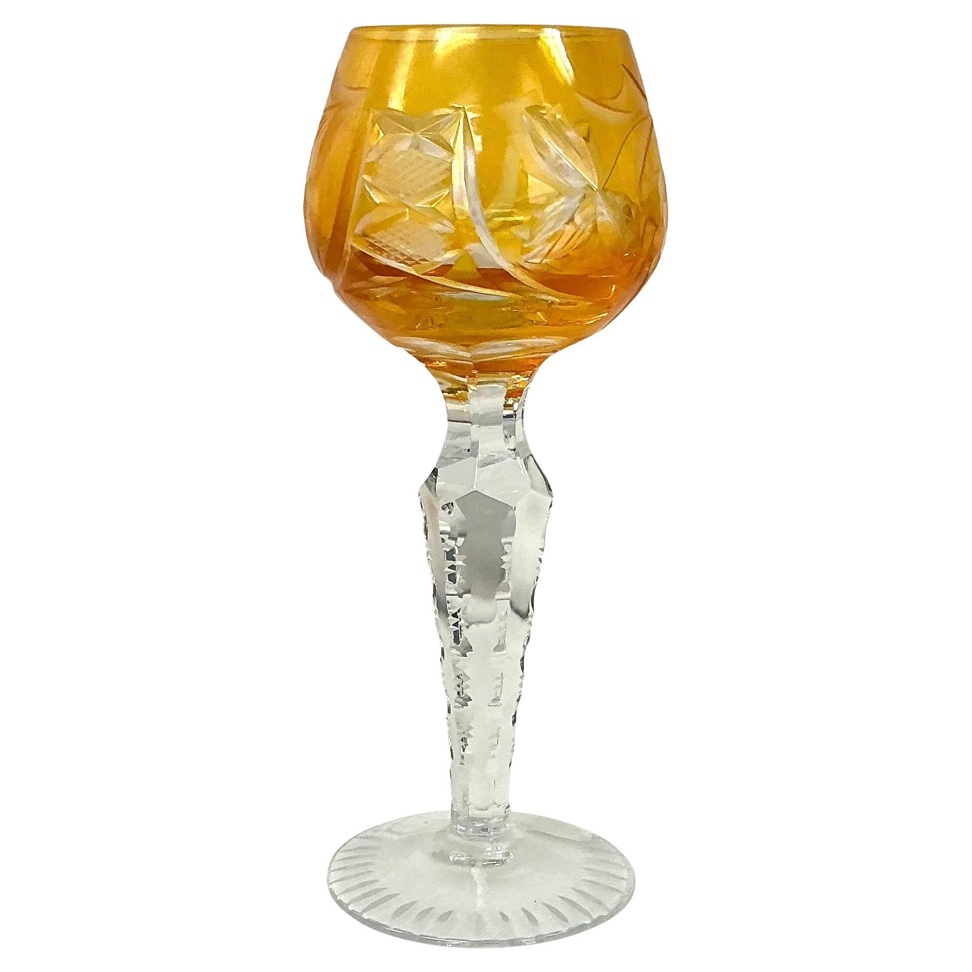 Hungarian Set of Twelve Bohemian Crystal Cordial Glasses For Sale