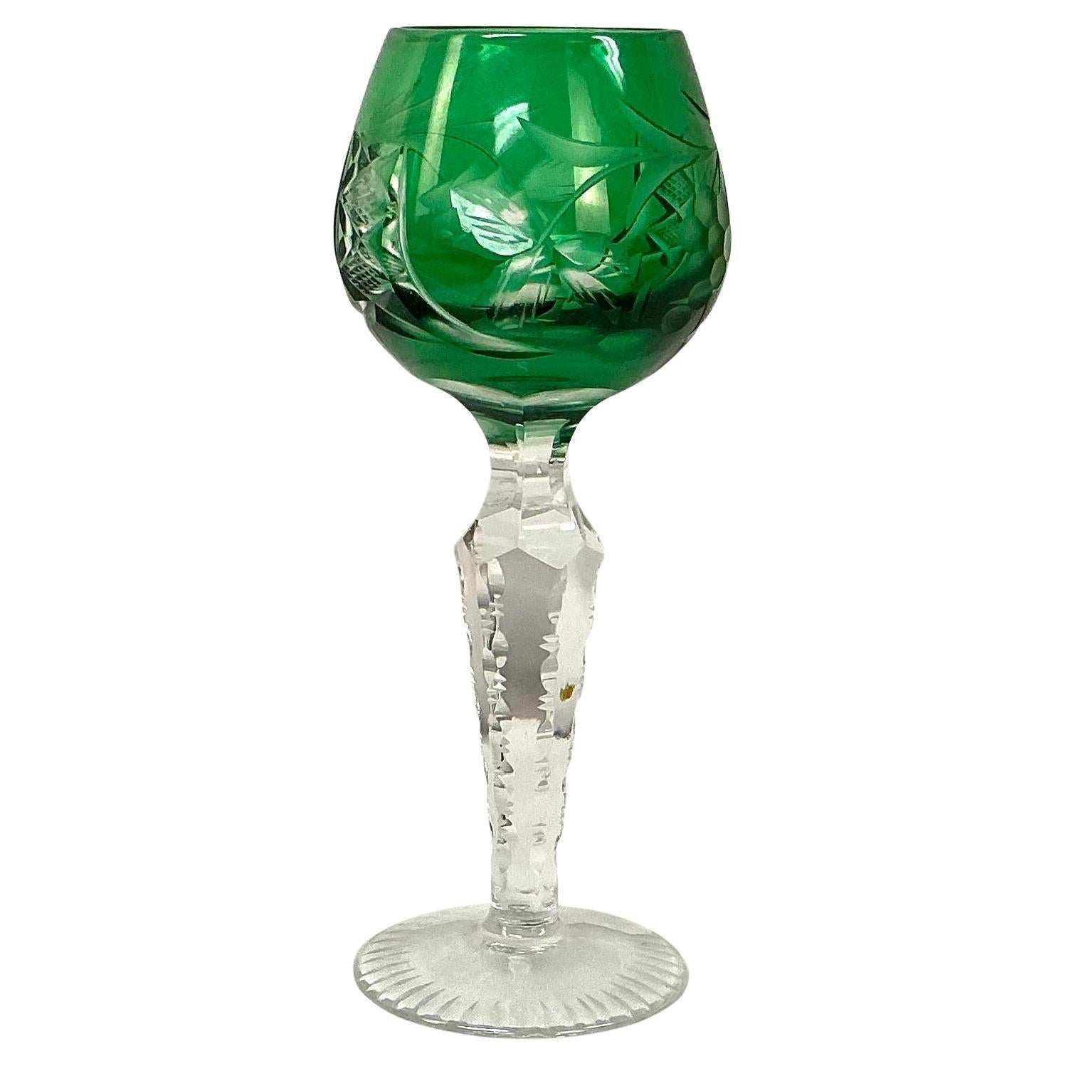 20th Century Set of Twelve Bohemian Crystal Cordial Glasses For Sale