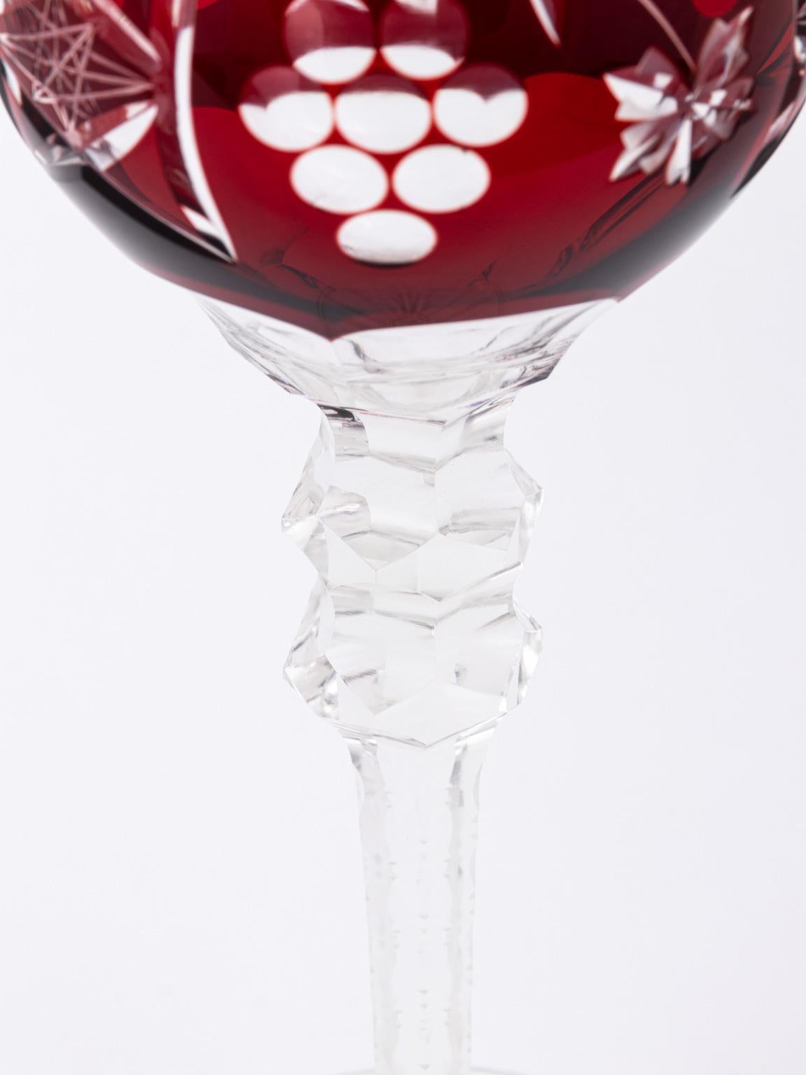 Set of Twelve Bohemian Wine Glasses In Good Condition In Stamford, CT